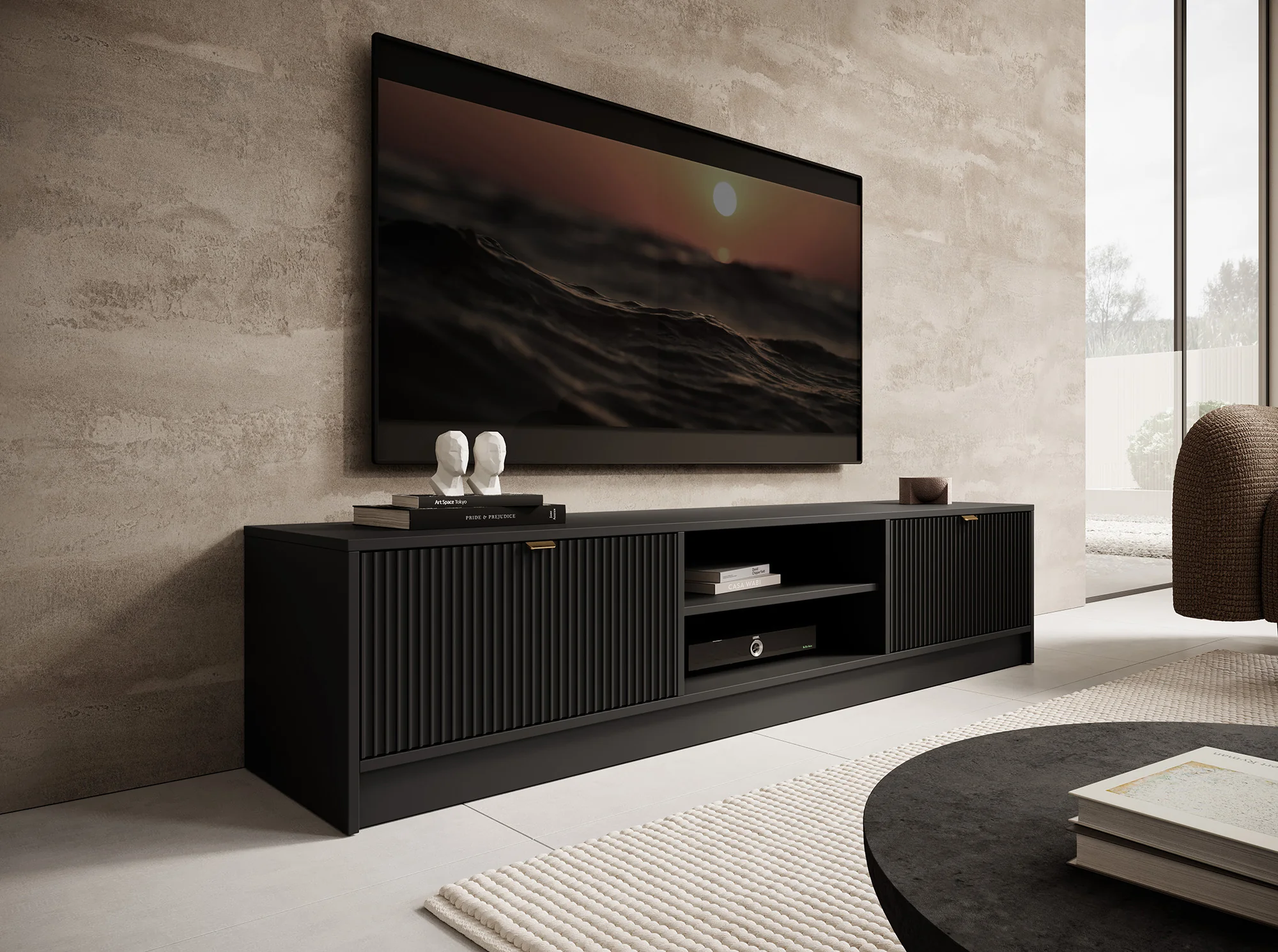 Tavares - TV-Meubel - Zwart - 180 cm
