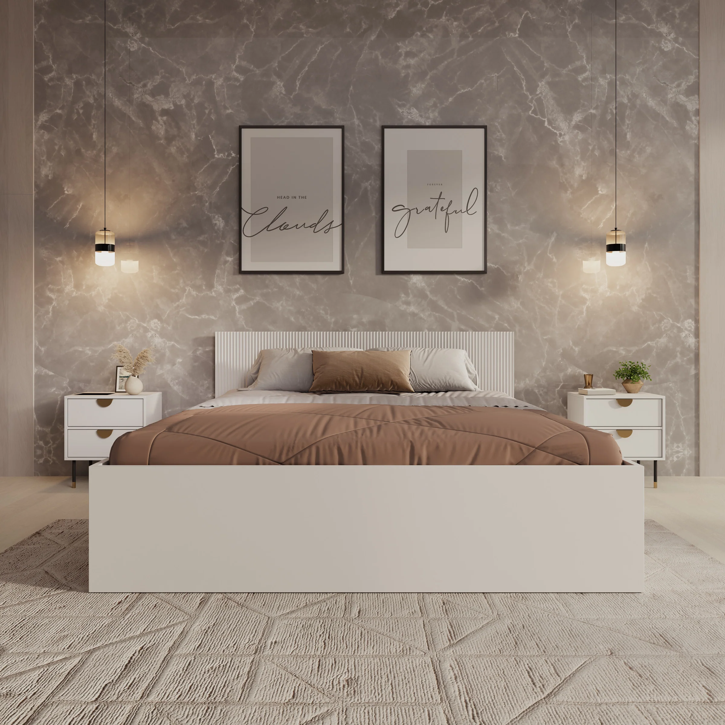 Tavares - Tweepersoonsbed met opbergruimte - Wit - 160x200 cm - Image 3