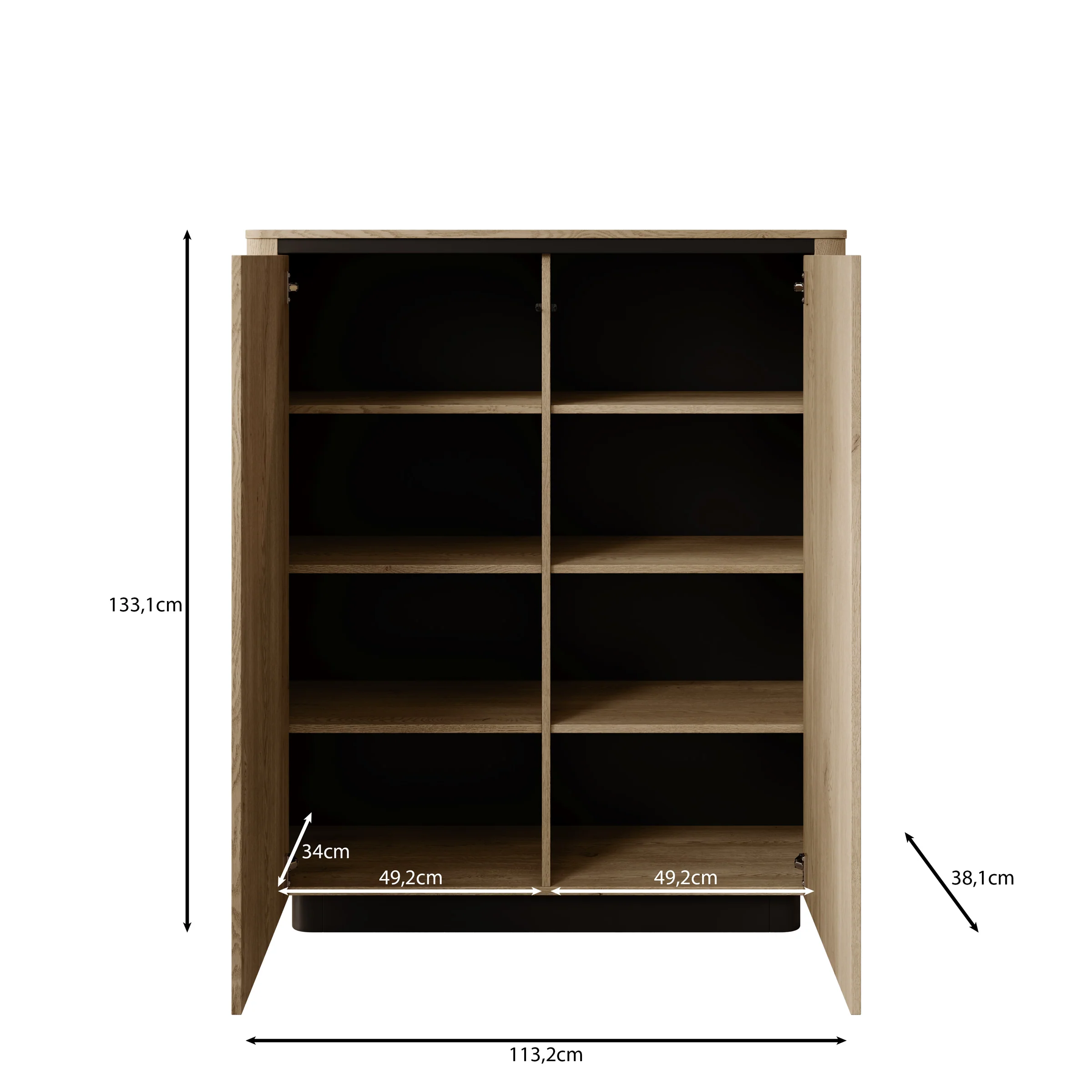 Taywan - Dressoir - Eiken - 113x38x133 cm - Image 6