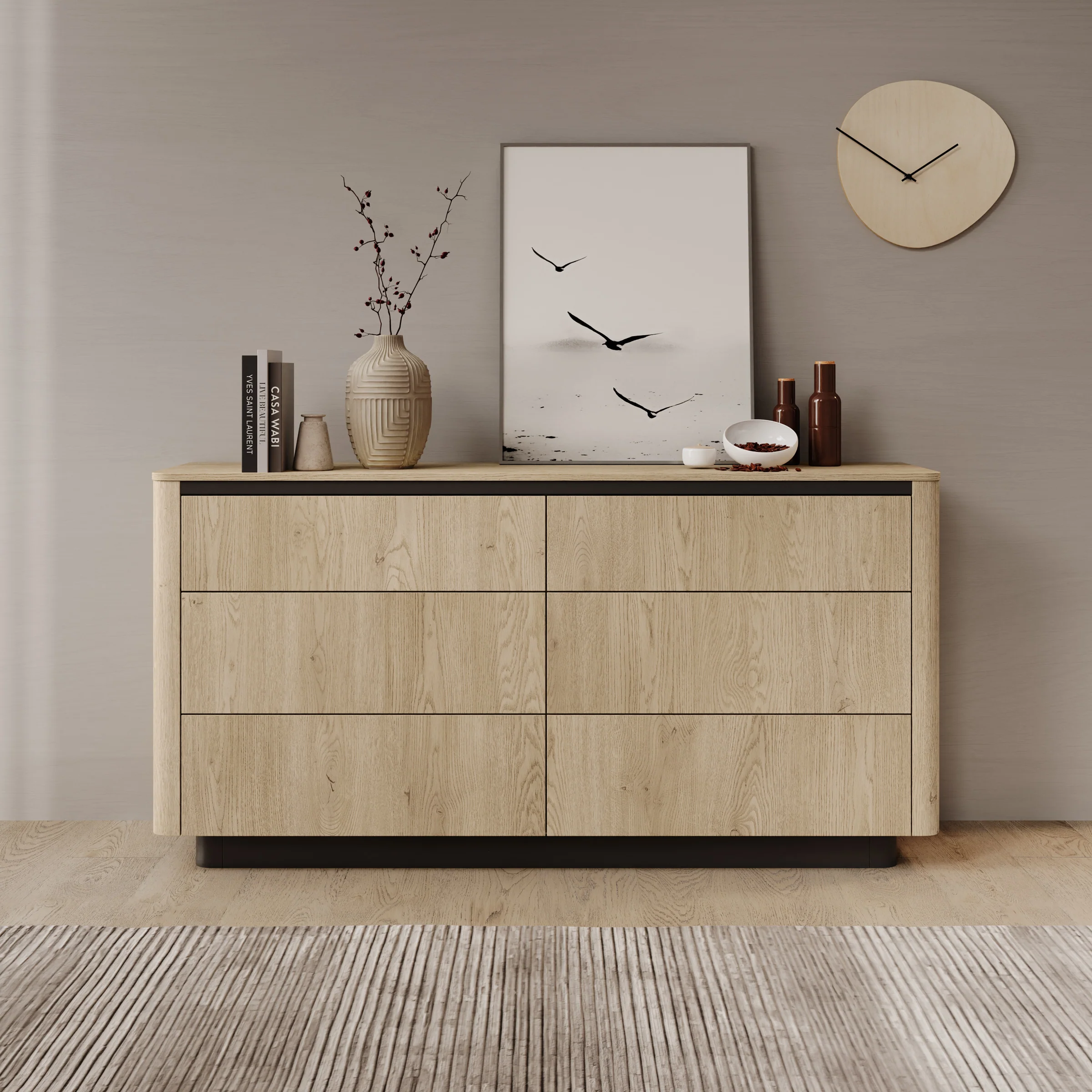 Taywan - Ladekast met 6 lades - Eiken - 163x38x83 cm - Image 3