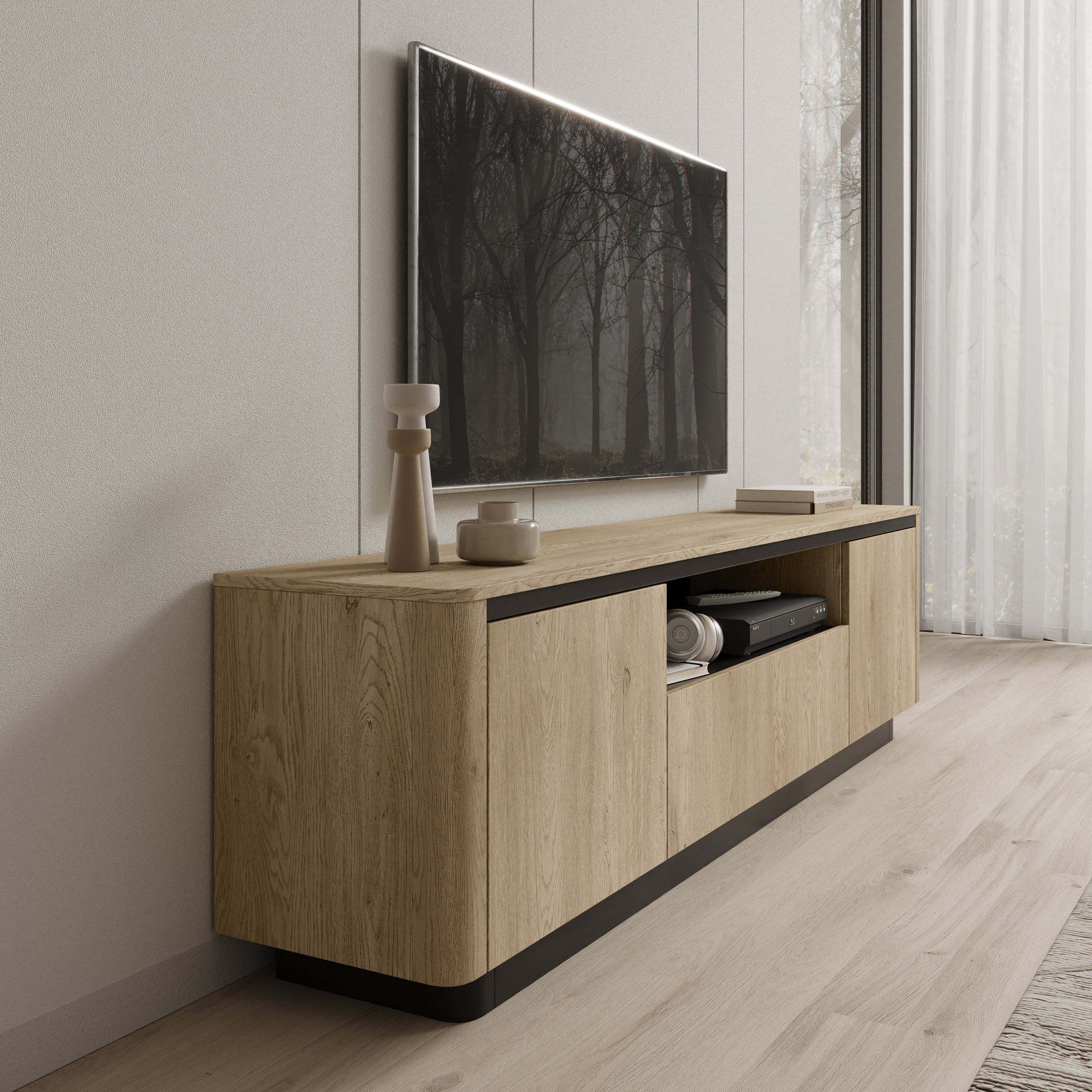 Taywan - TV-Meubel - Eiken - 200x38x55 cm - Image 4