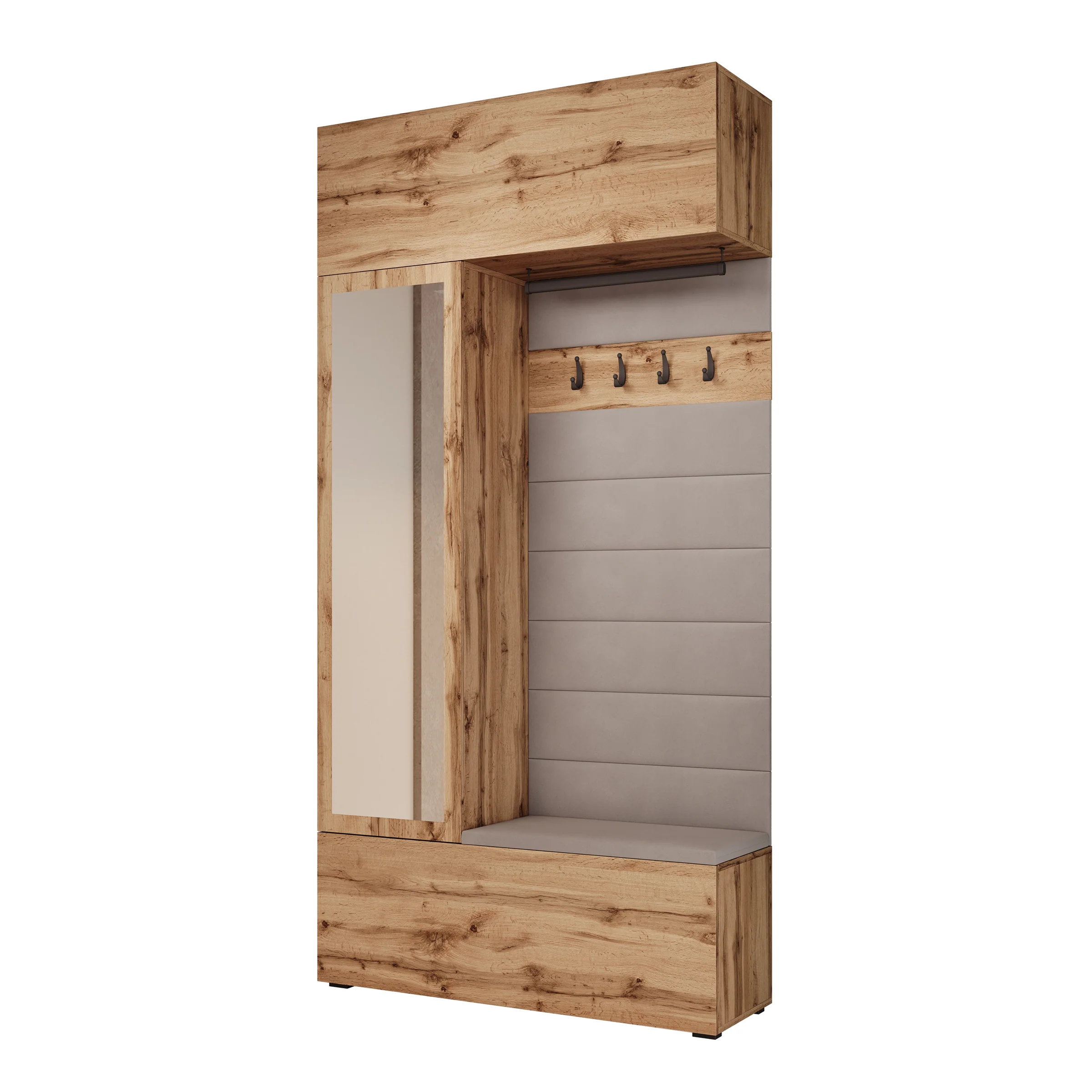 Telora - Halkast met deur - Eikenpatroon - 115x38x232 cm - Image 7