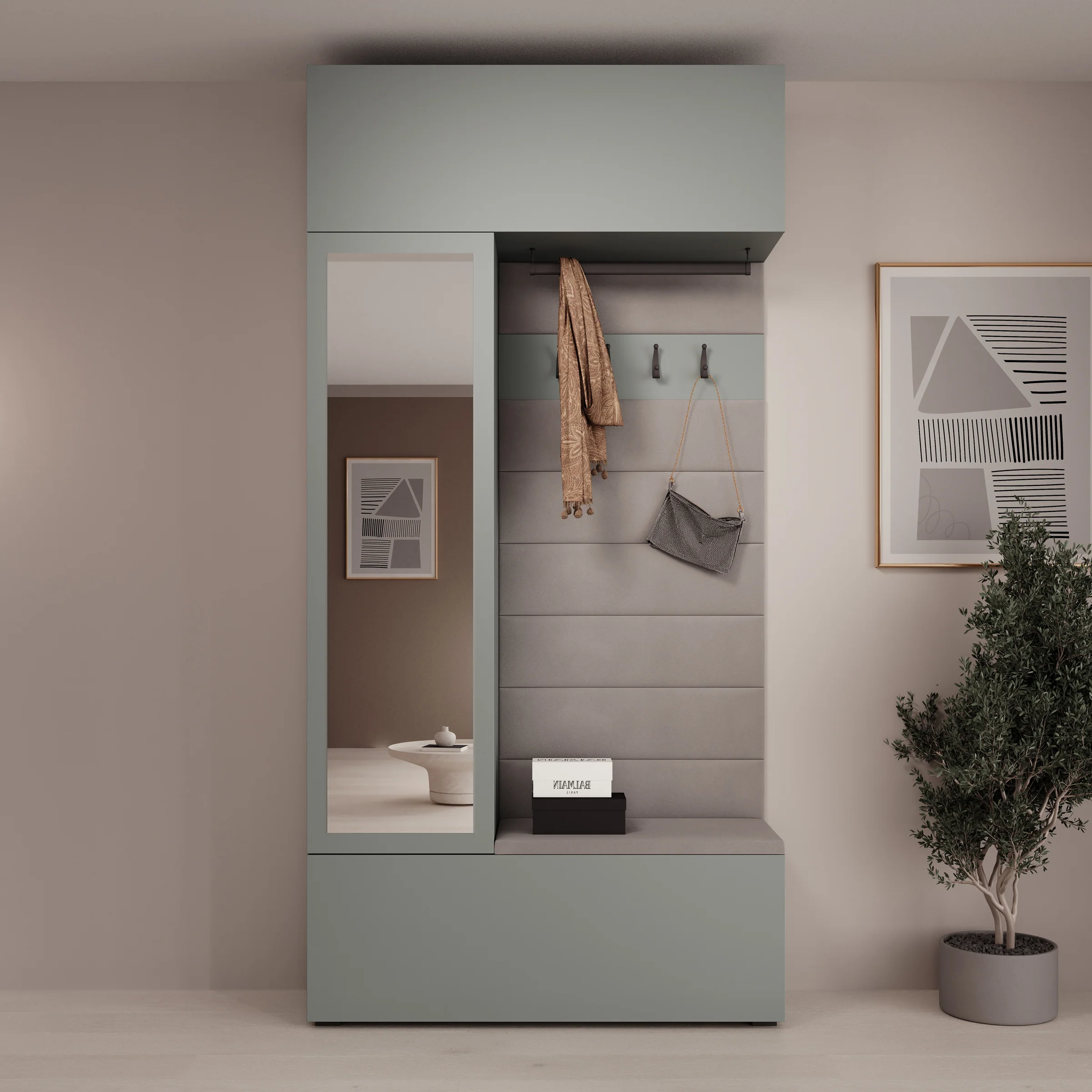 Telora - Halkast met deur - Groen - 115x38x232 cm - Image 3