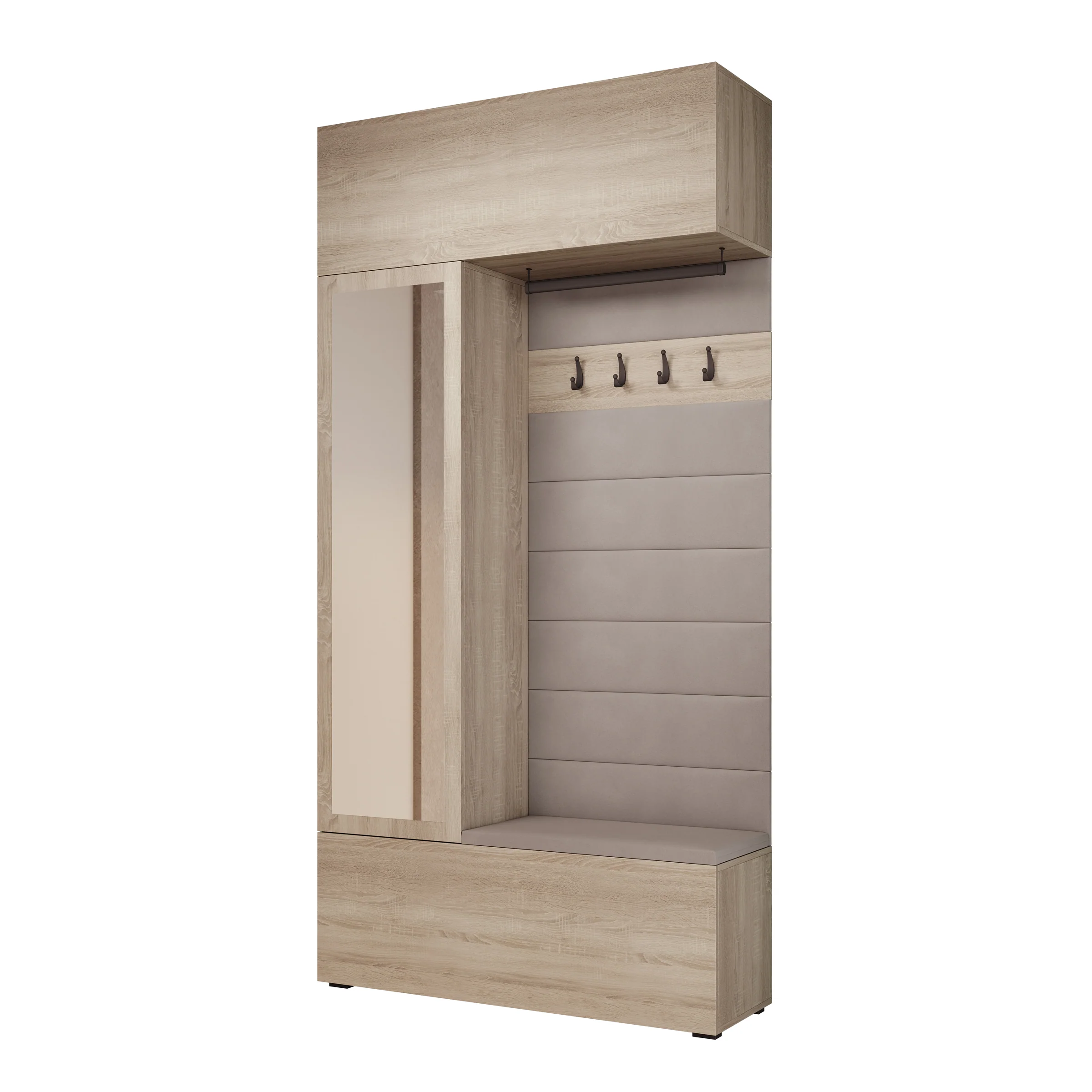 Telora - Halkast met deur - Licht Eikenpatroon - 115x38x232 cm - Image 7