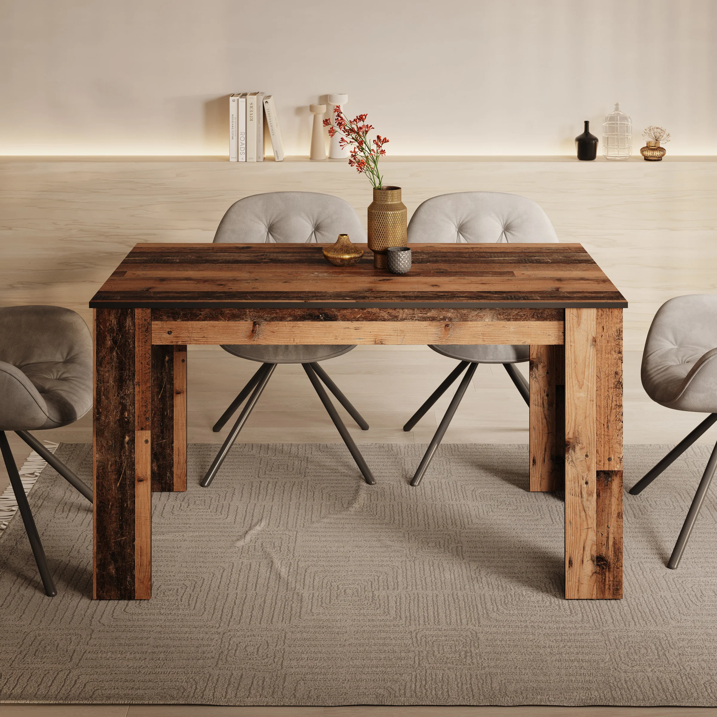 Theodore - Eetkamertafel - Old wood - 138x76x77 cm - Image 2