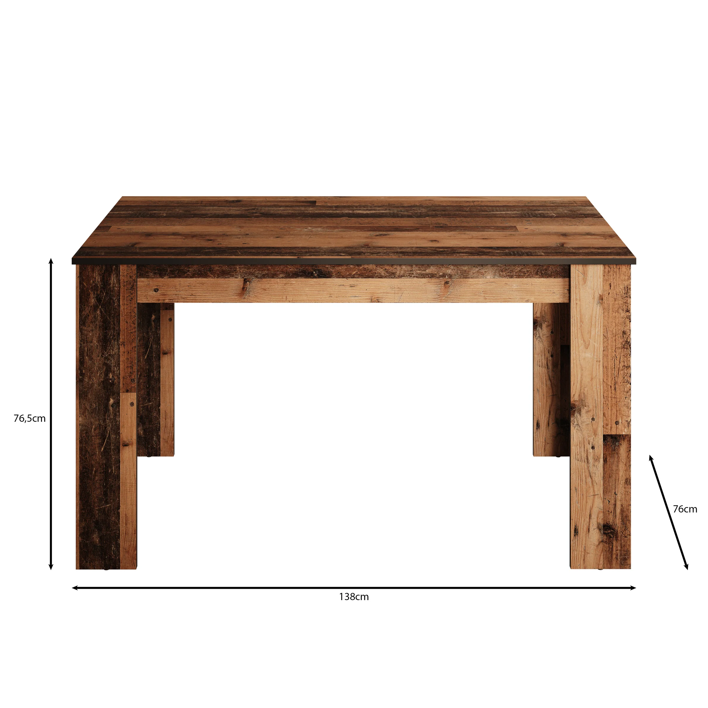 Theodore - Eetkamertafel - Old wood - 138x76x77 cm - Image 3