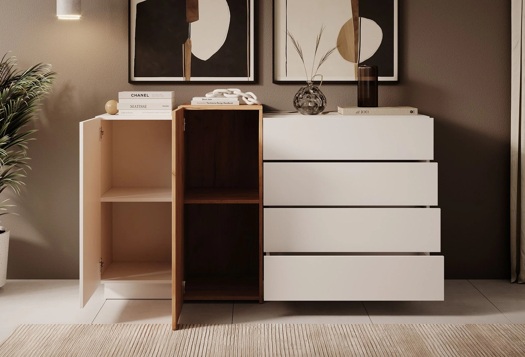 Three - Dressoir - Wit/eiken - 160x46x93 cm - Image 3
