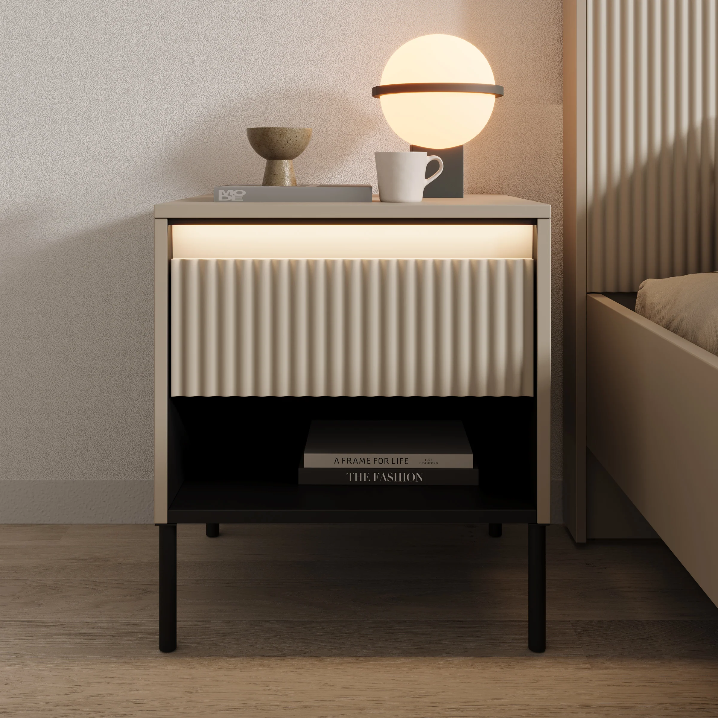 Timoteo 2 - Nachtkastje - Beige - 46x40x52 cm - Image 3