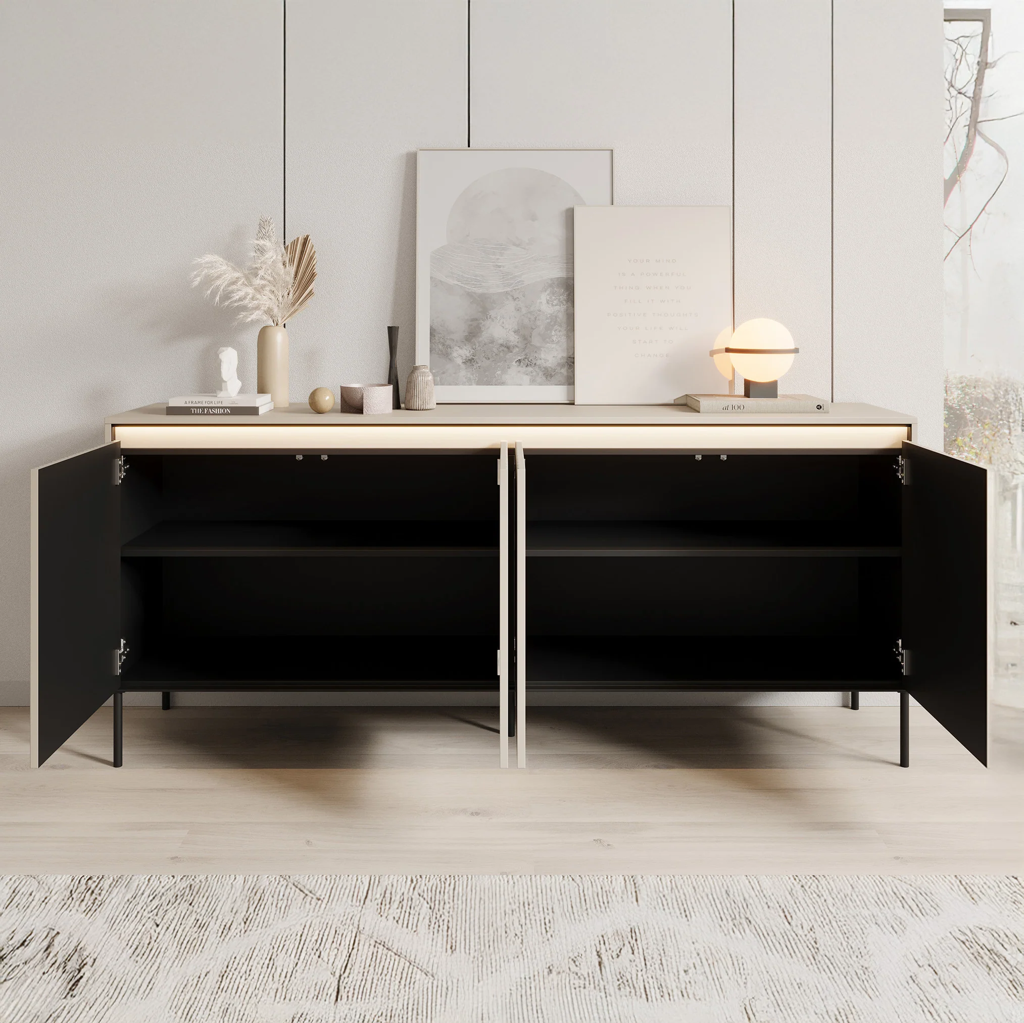 Timoteo - Dressoir - Beige - 193x40x83 cm - Image 2