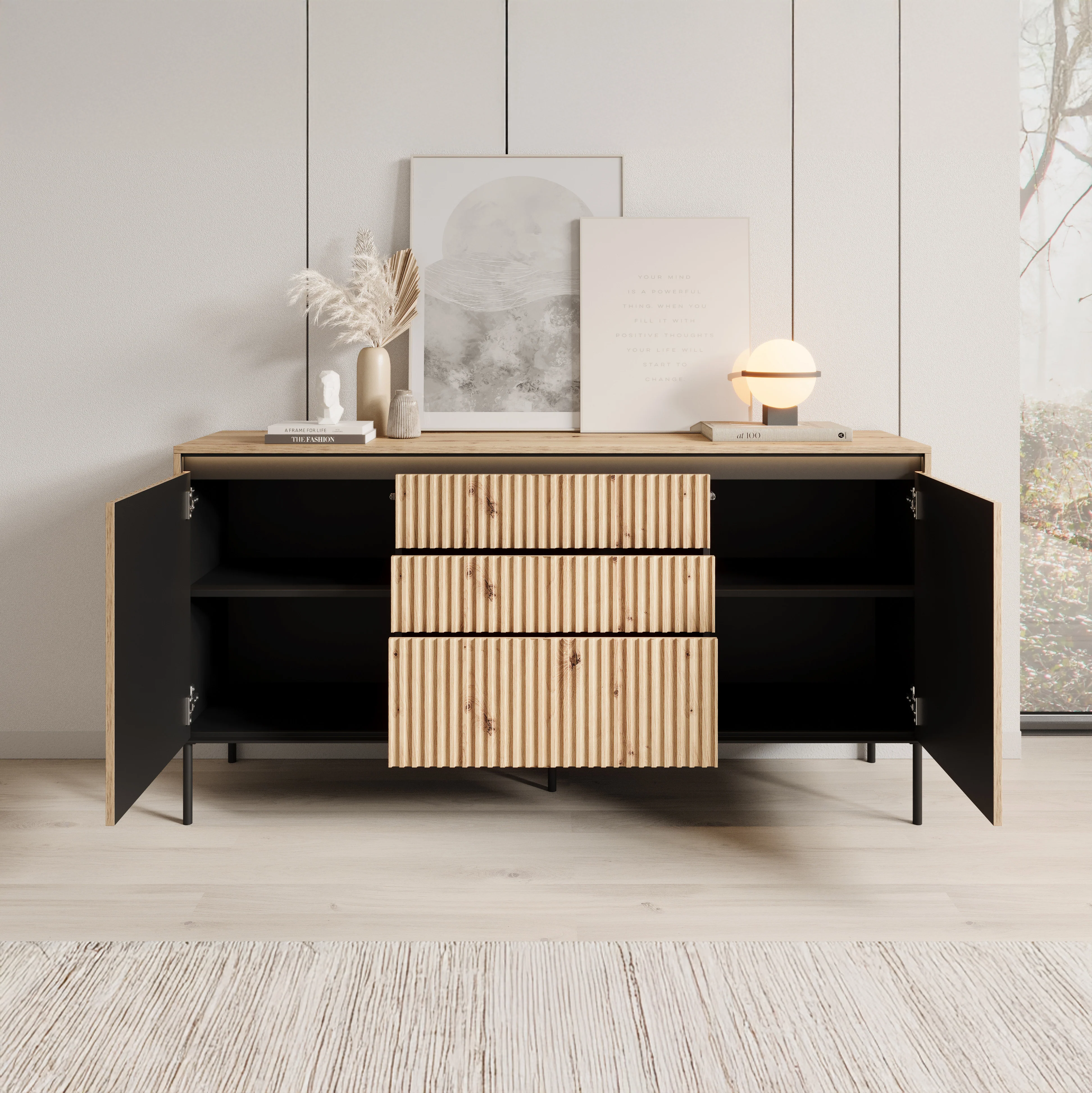 Timoteo - Dressoir - Eiken - 166x40x83 cm - Image 2