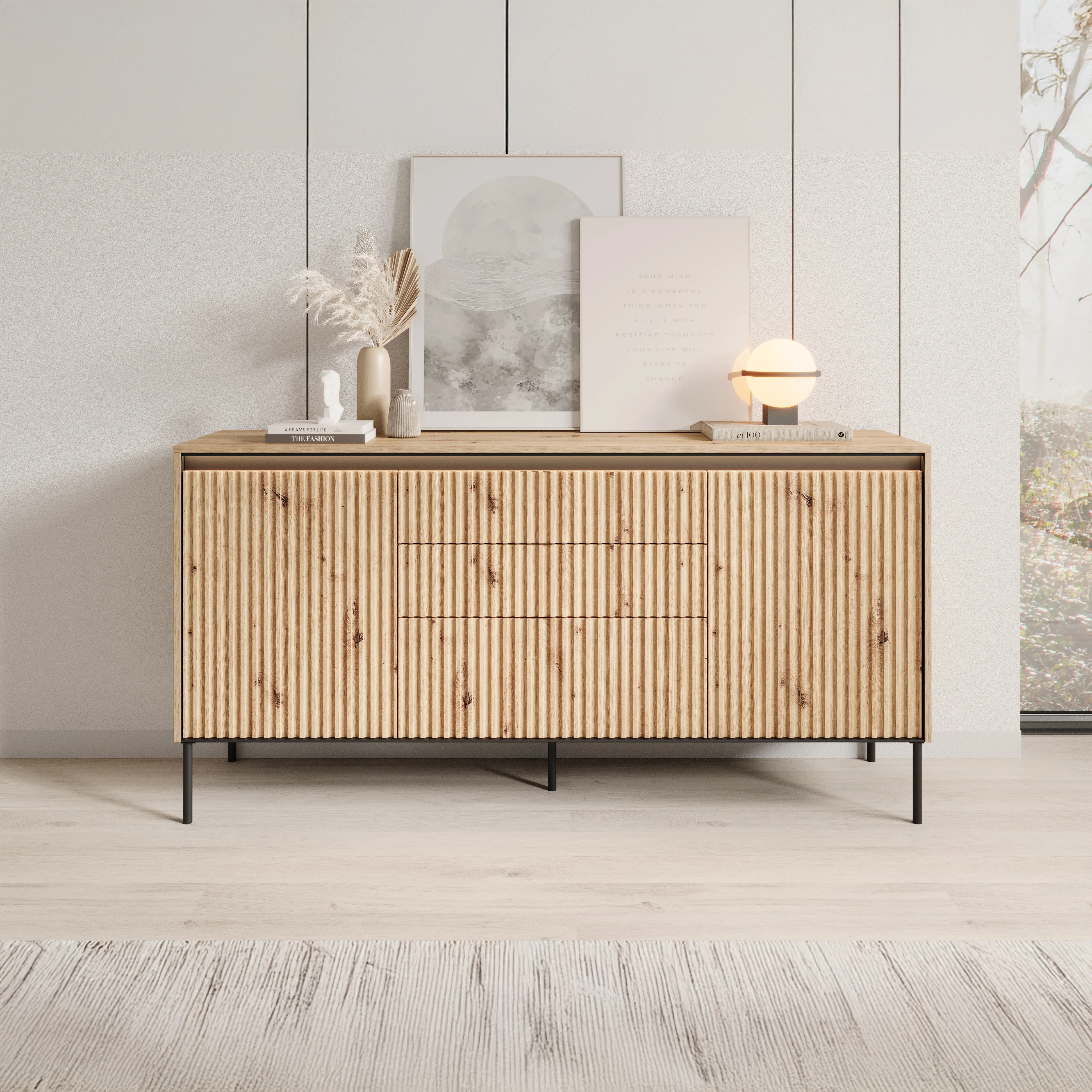 Timoteo - Dressoir - Eiken - 166x40x83 cm - Image 3