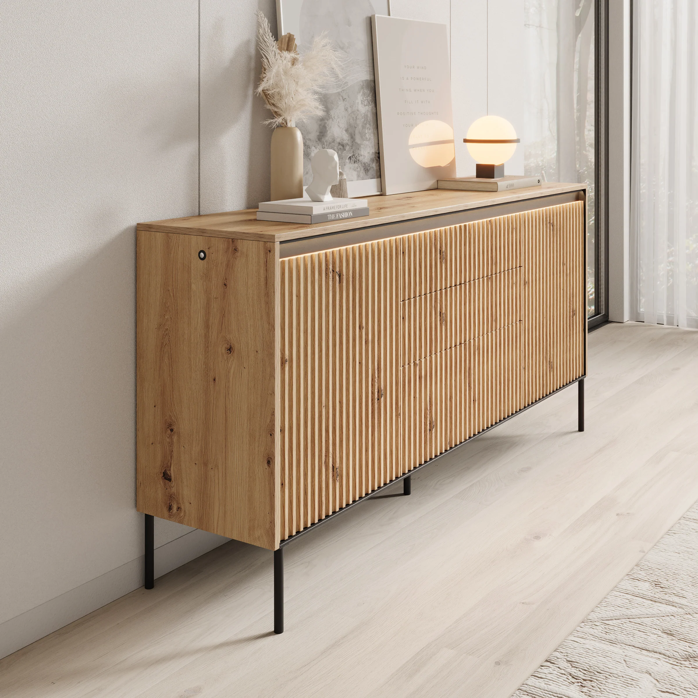 Timoteo - Dressoir - Eiken - 166x40x83 cm - Image 4