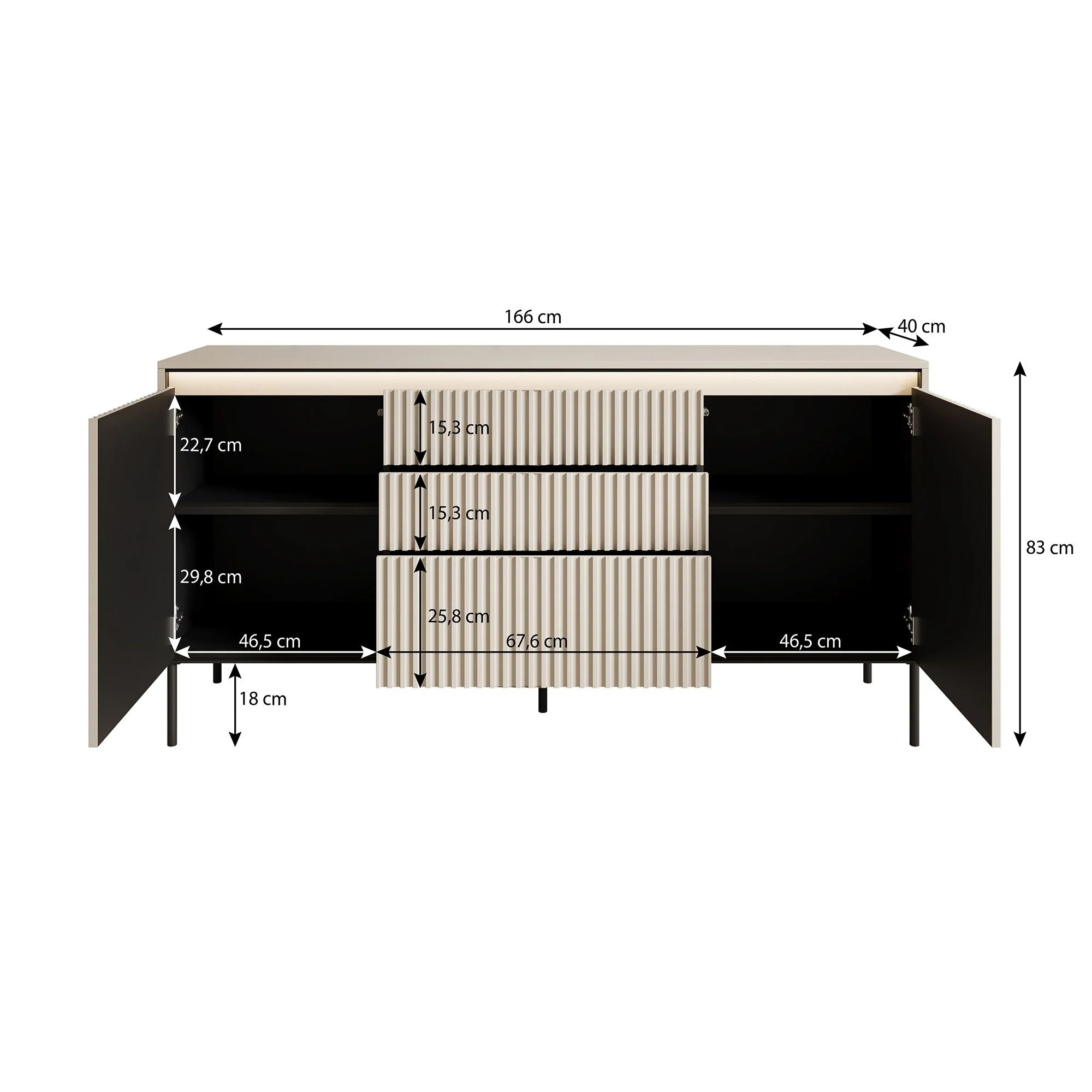 Timoteo - Dressoir - Eiken - 166x40x83 cm - Image 5