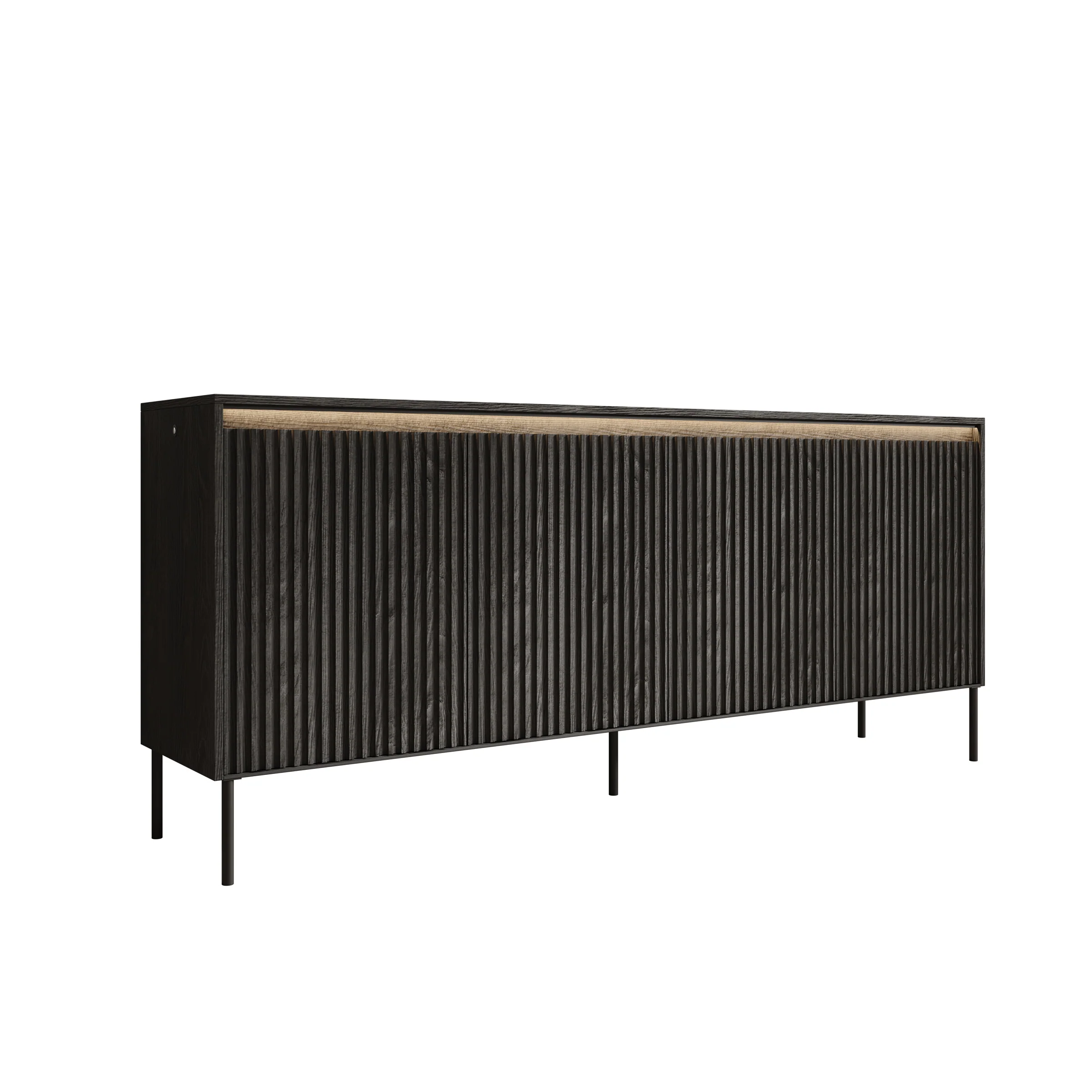 Timoteo - Dressoir - Zwart - 193x40x83 cm - Image 6