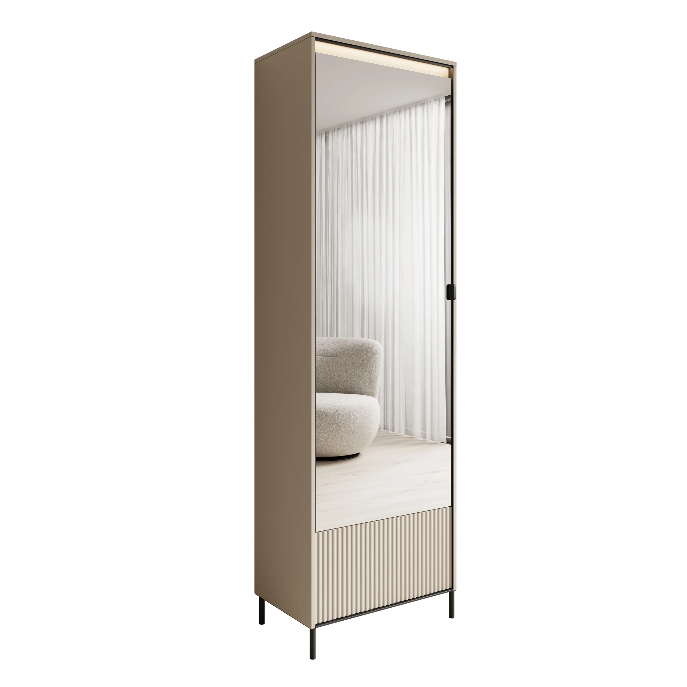 Timoteo - Halkast met deur - Beige - 65x40x210 cm - Image 6