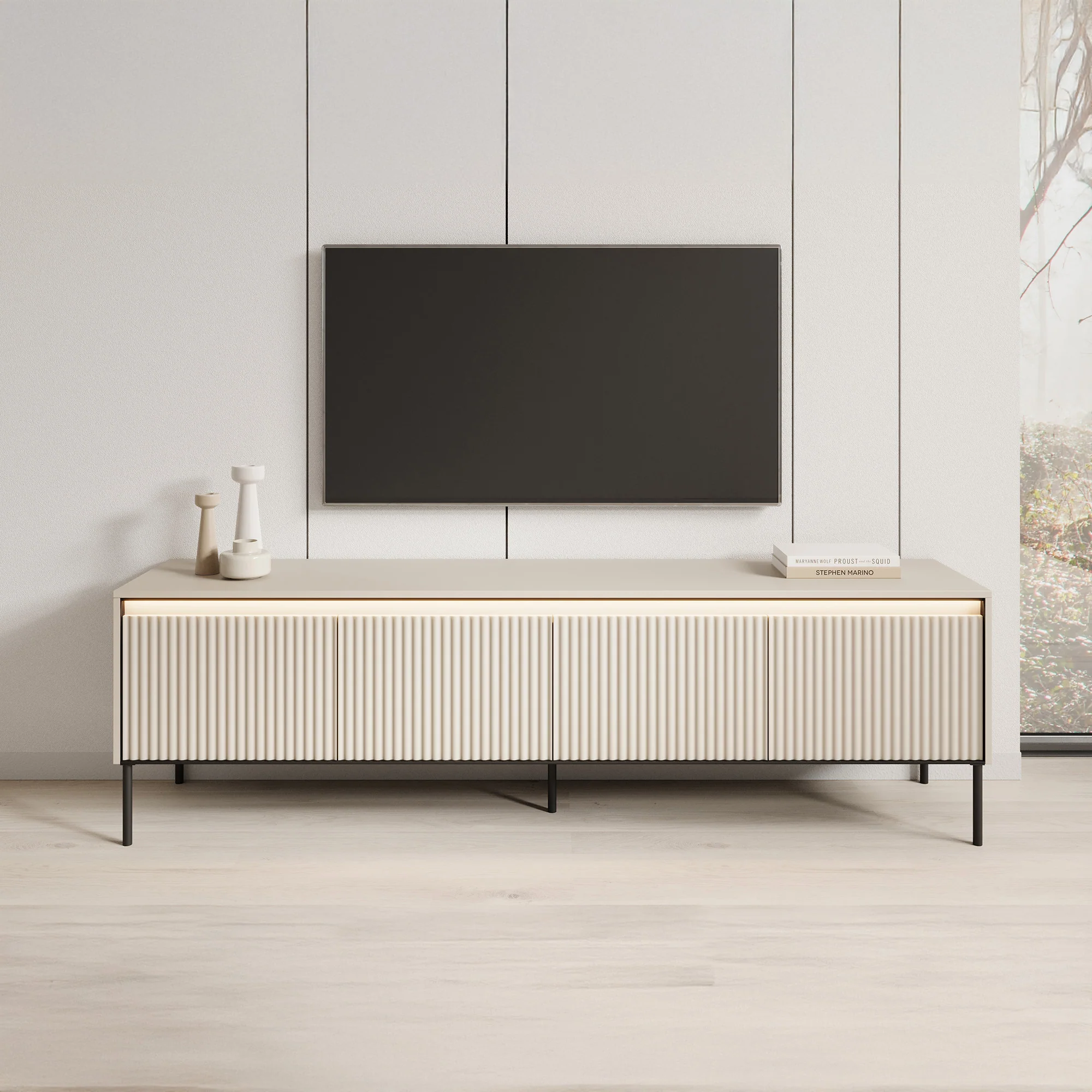 Timoteo - TV-Meubel - Beige  - 193x40x56 cm - Image 3
