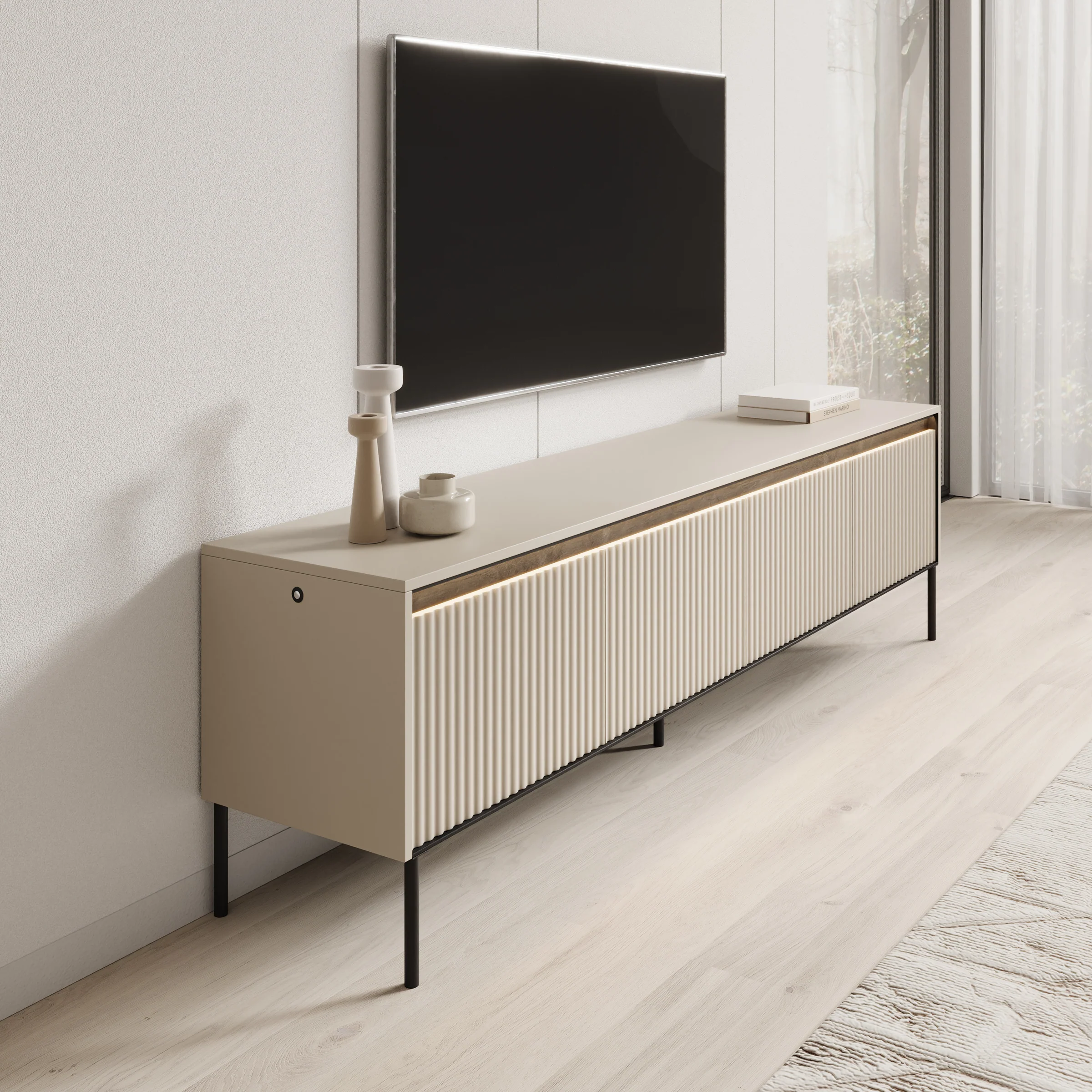 Timoteo - TV-Meubel - Beige  - 193x40x56 cm - Image 4