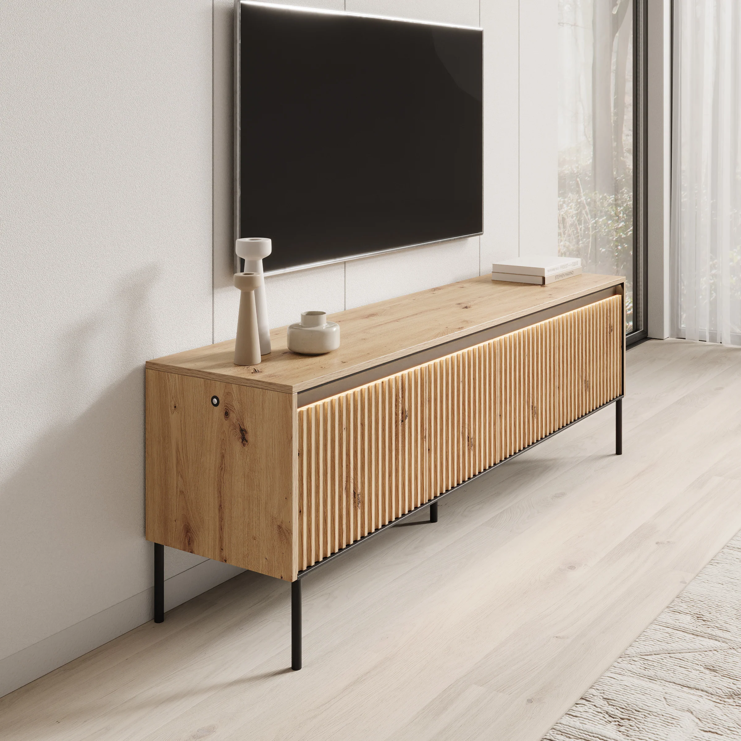Timoteo - TV-Meubel - Eiken  - 167x40x56 cm - Image 4