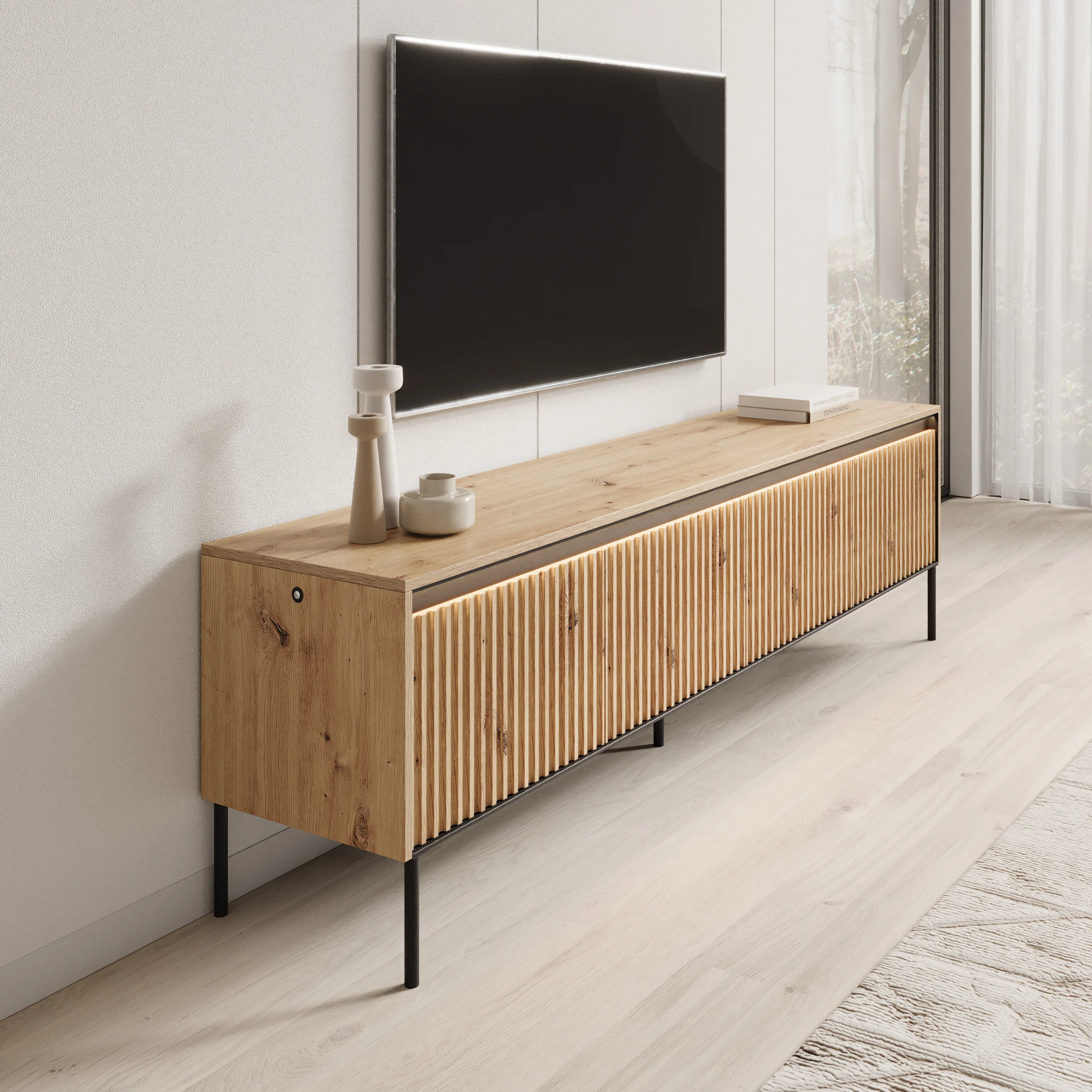 Timoteo - TV-Meubel - Eiken  - 193x40x56 cm - Image 4