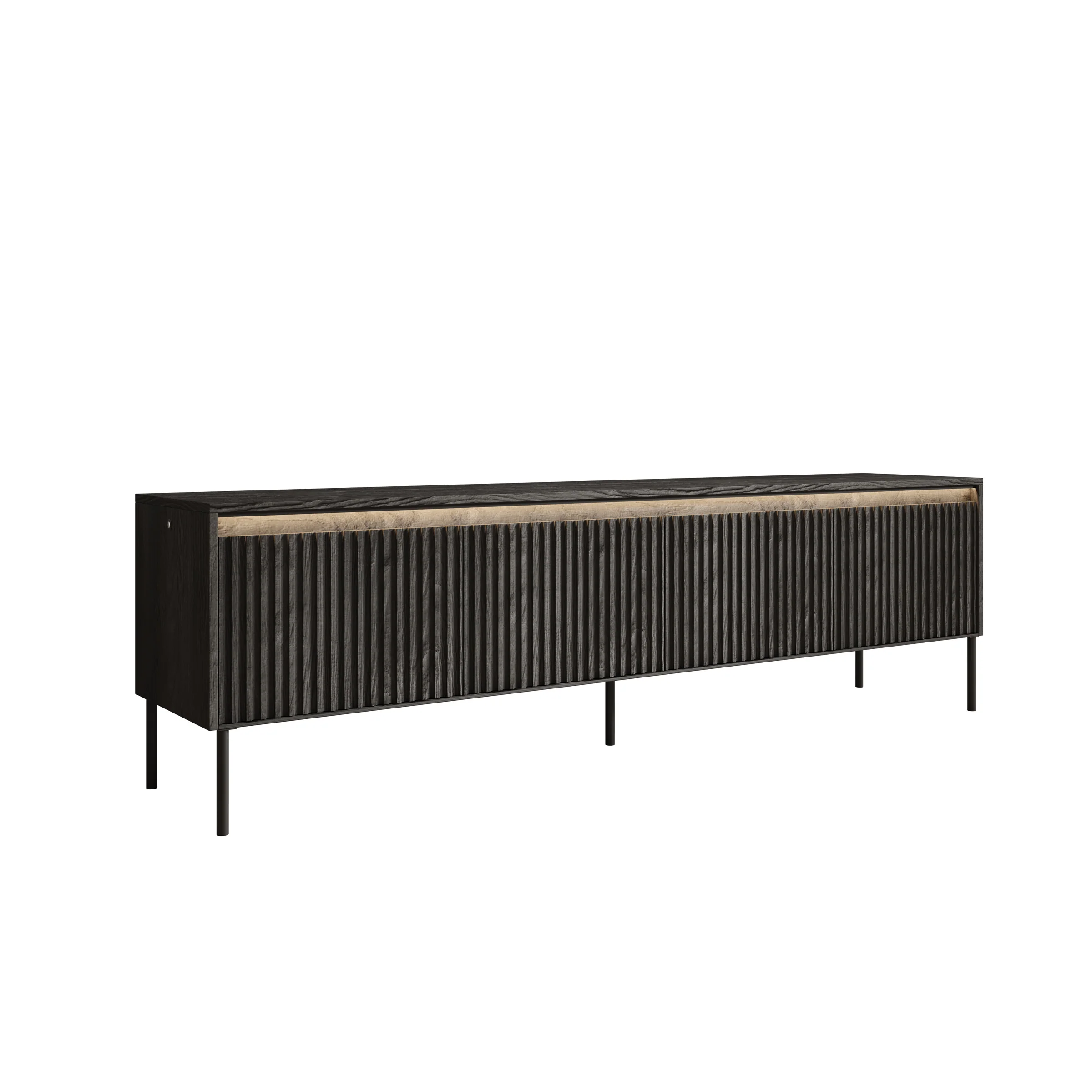 Timoteo - TV-Meubel - Mat zwart  - 193x40x56 cm - Image 6