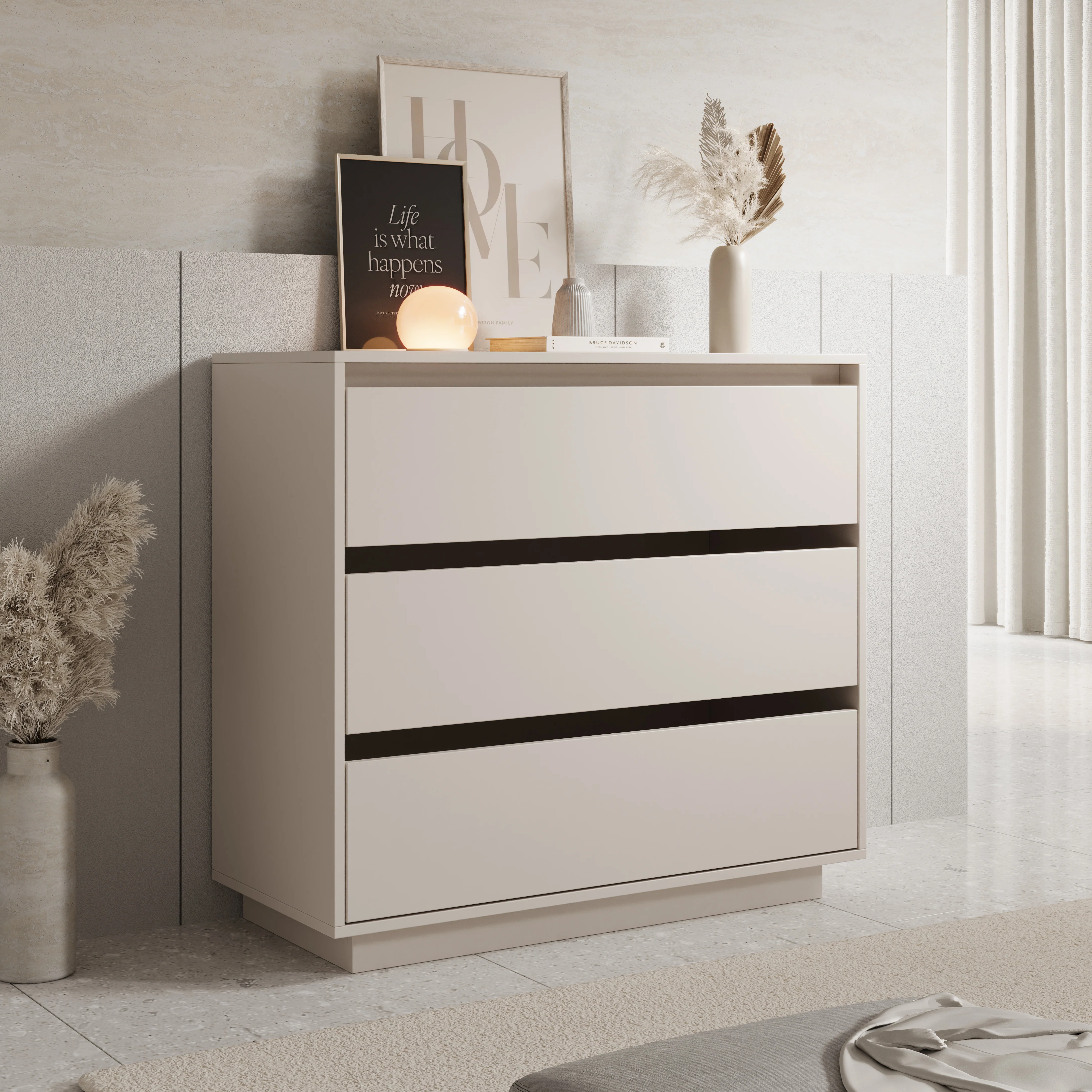 Tivaro - Ladekast - Beige - 94x41x87 cm