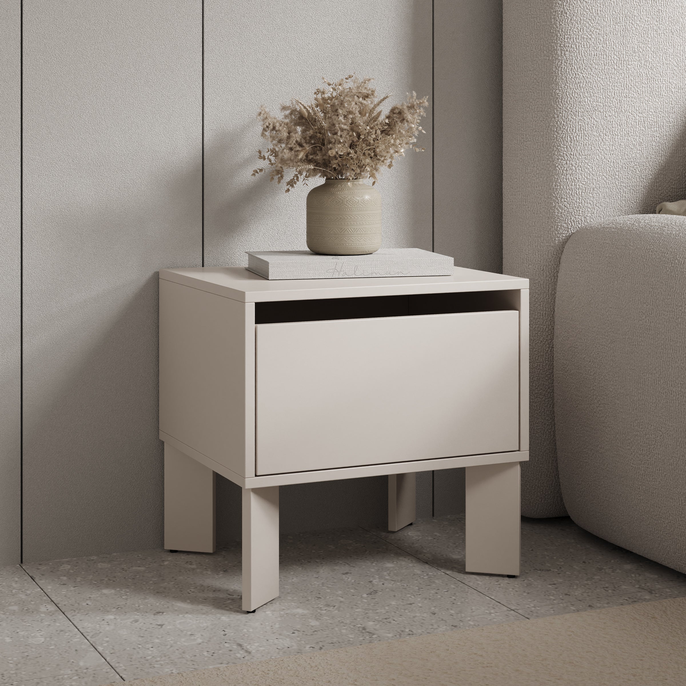Tivaro - Nachtkastje - Beige - 48x41x48 cm