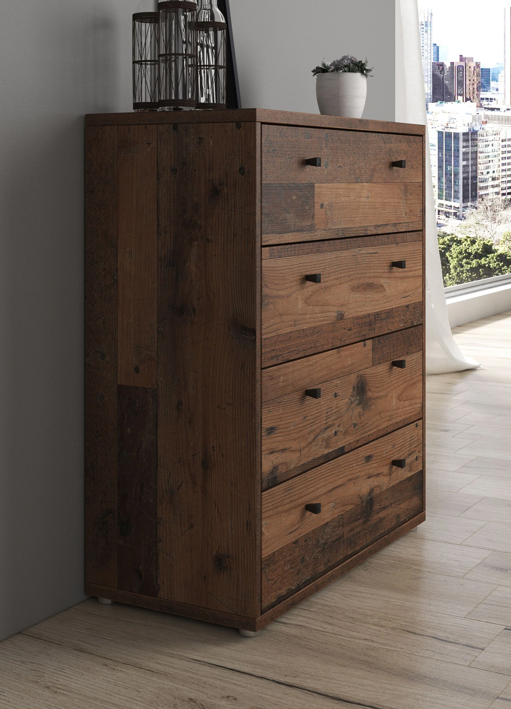 Tonga - Ladekast - Old wood - 74x35x86 cm - Image 4