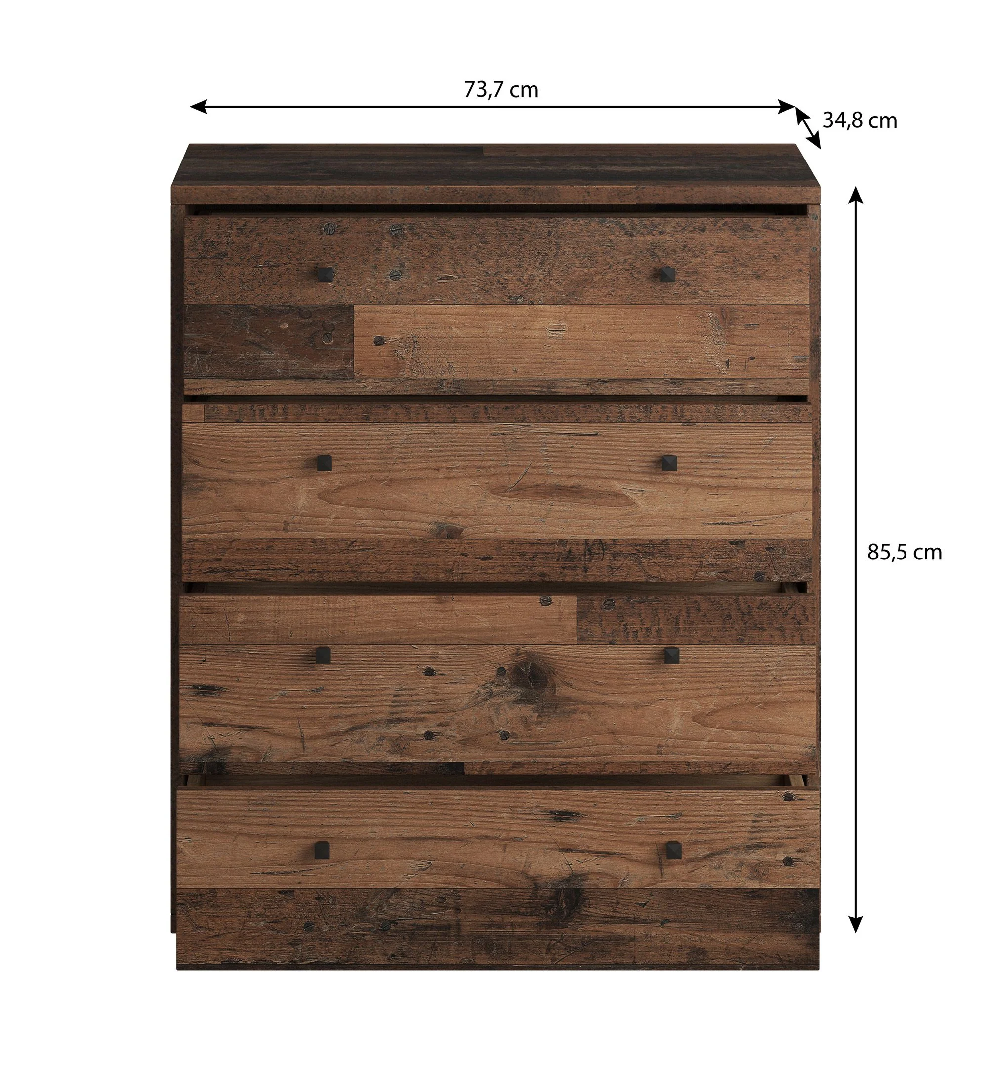 Tonga - Ladekast - Old wood - 74x35x86 cm - Image 5