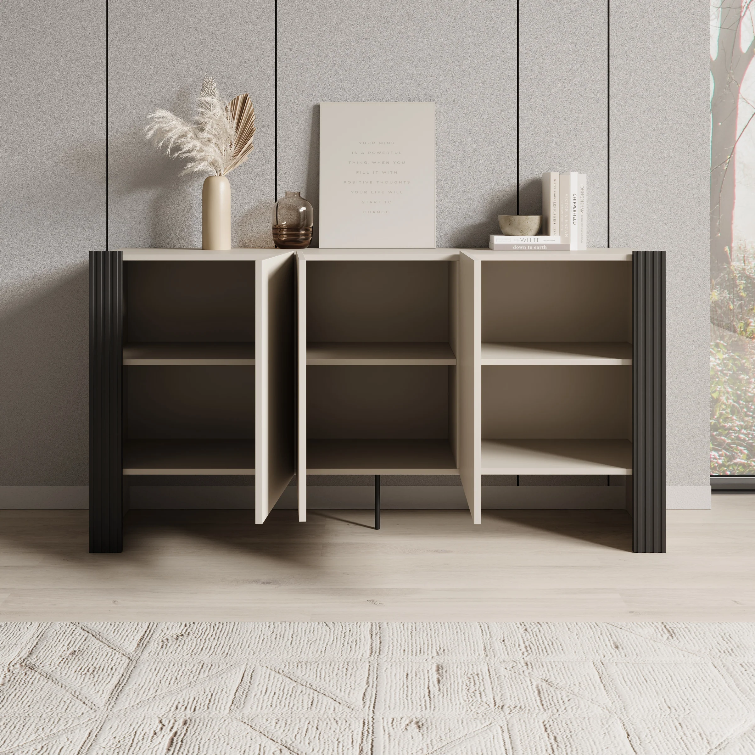 Torevia - Dressoir - Beige - 151x41x79 cm - Image 2