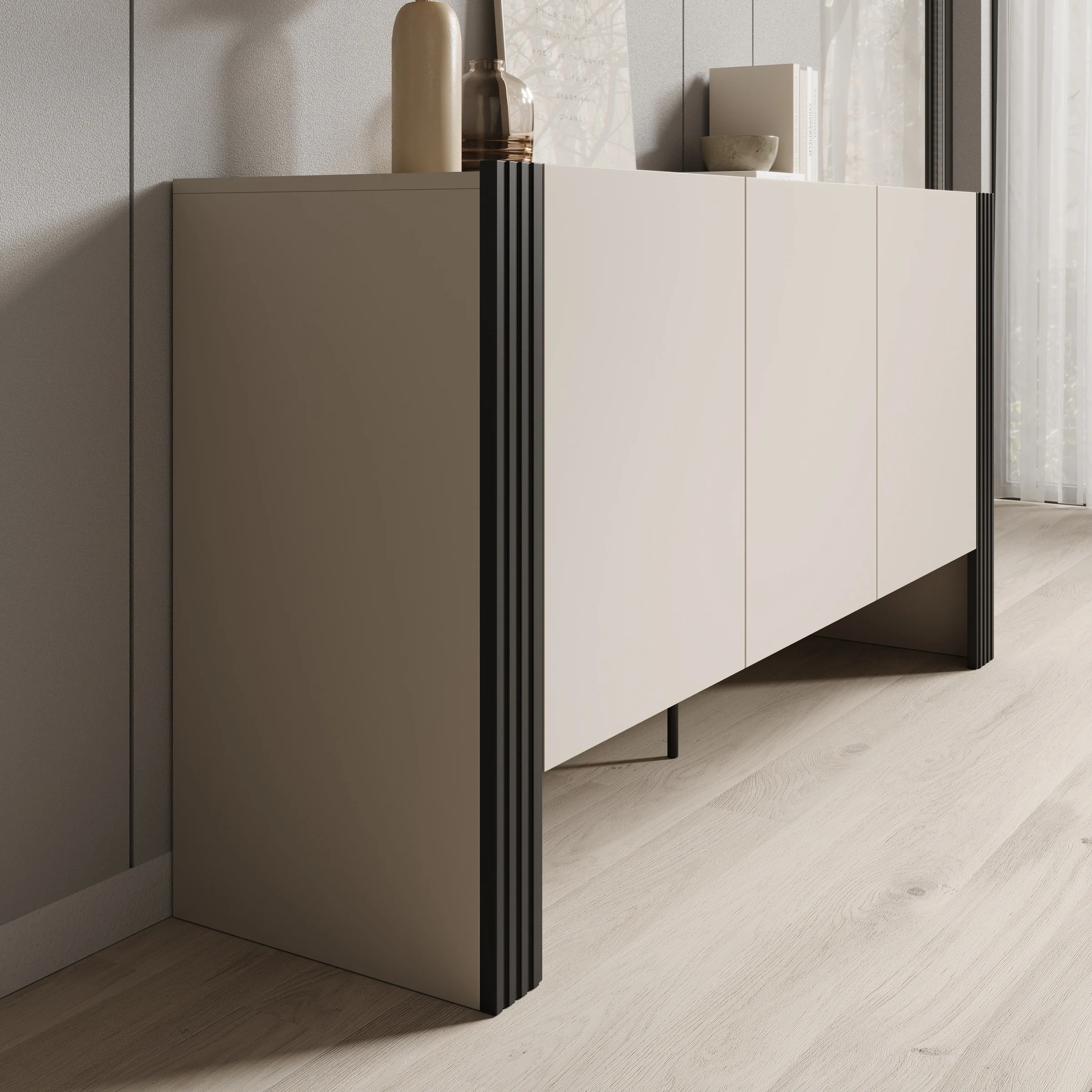 Torevia - Dressoir - Beige - 151x41x79 cm - Image 4