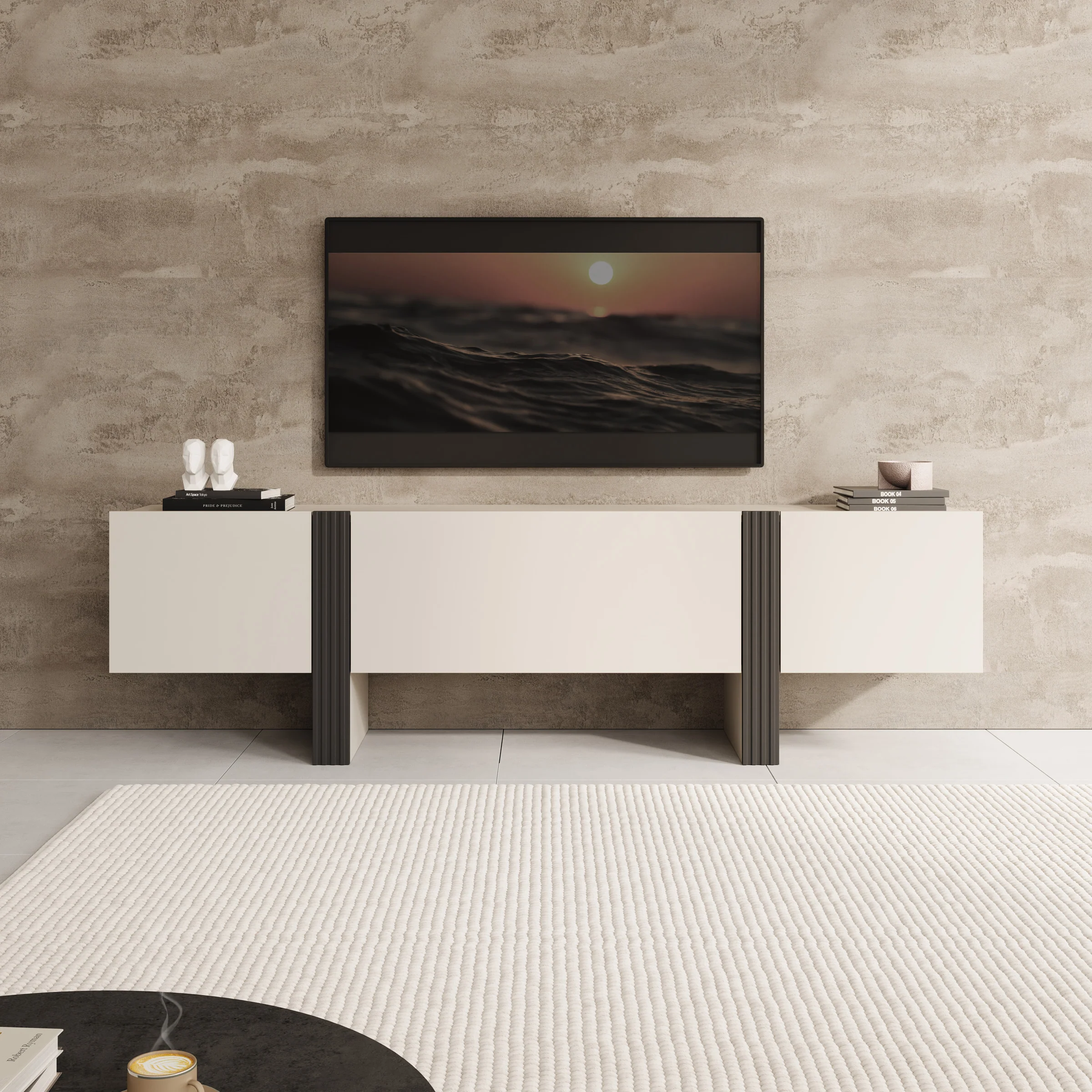 Torevia - TV-Meubel - Beige - 200x41x58 cm - Image 3
