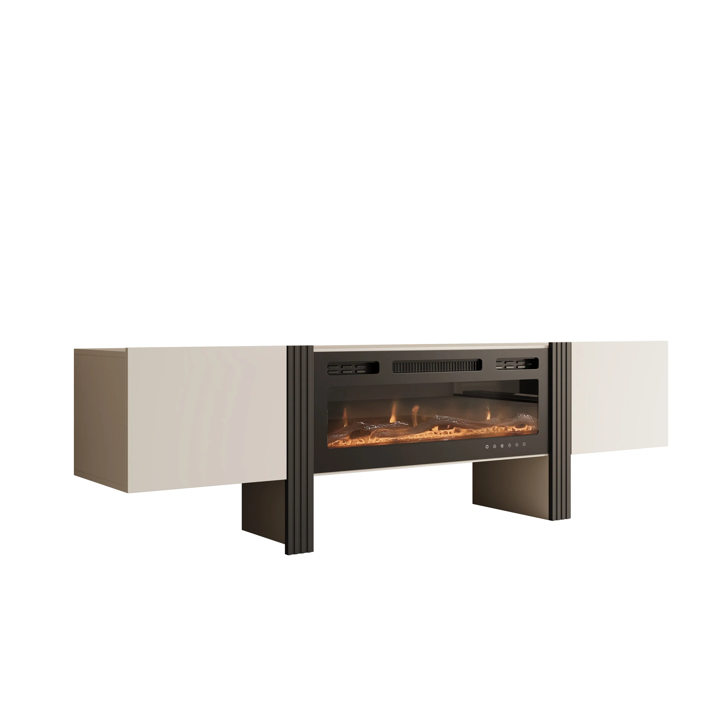 Torevia - TV-Meubel met sfeerhaard - Beige - 200x41x58 cm - Image 7