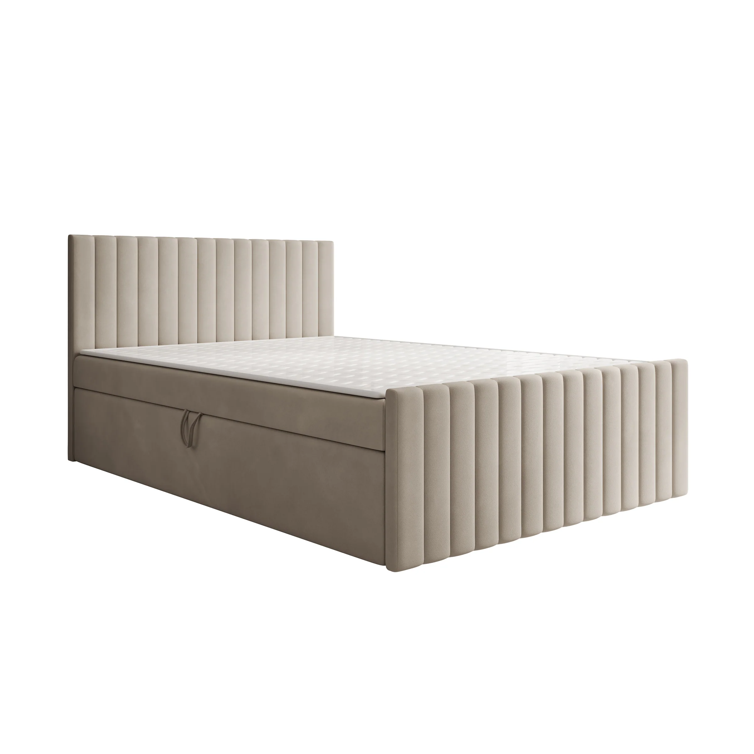 Tori - Boxspring met opbergruimte - Stof beige - 140x200 cm - Image 5