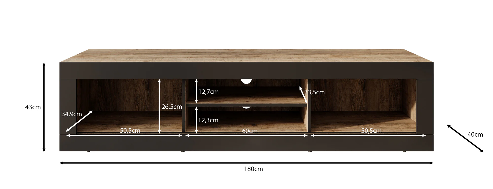 Trinidad - TV-Meubel met 2 deuren - Eiken - 180 cm - Image 5