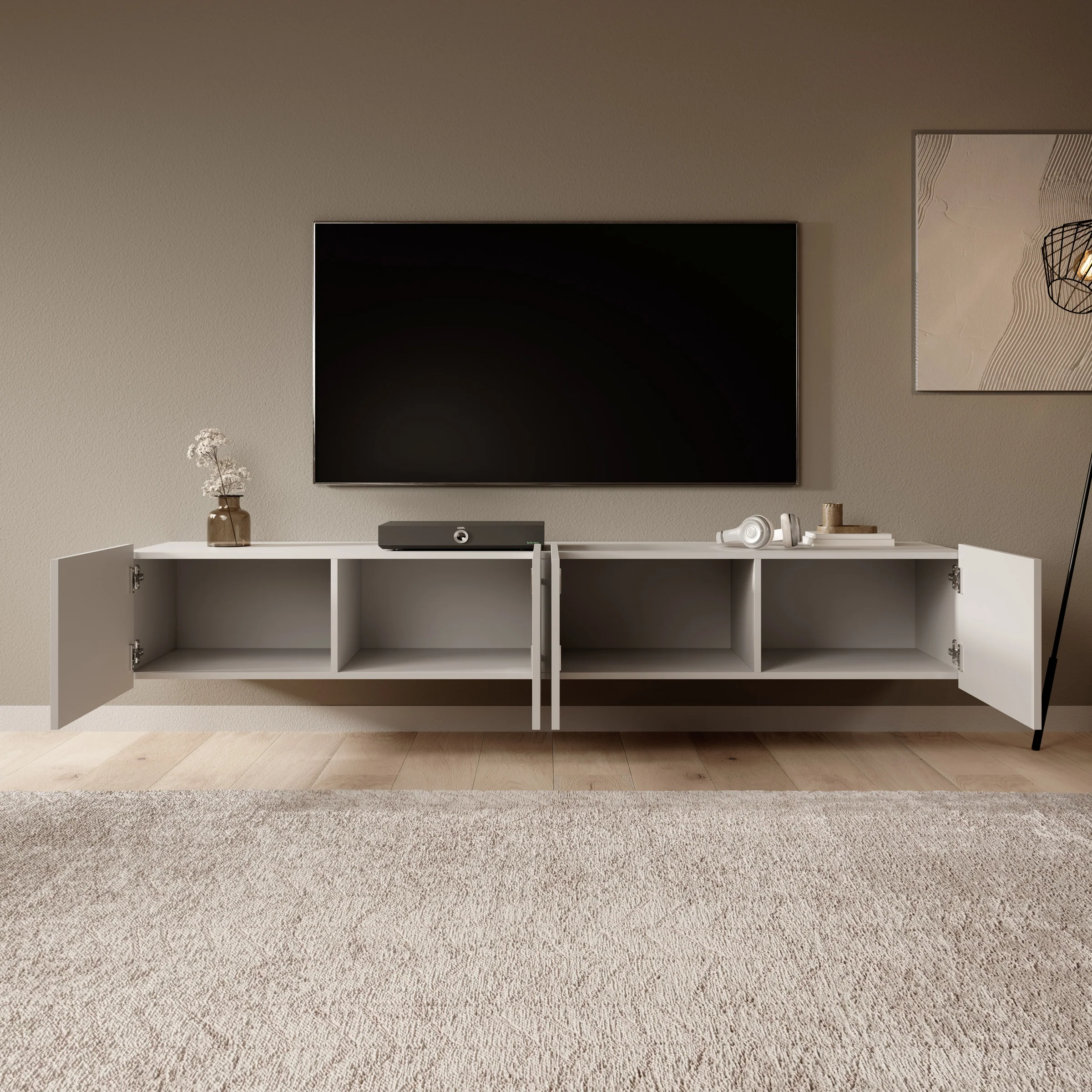 Calgary - TV-Meubel met 4 deuren - Beige - 200x43x37 cm - Image 2