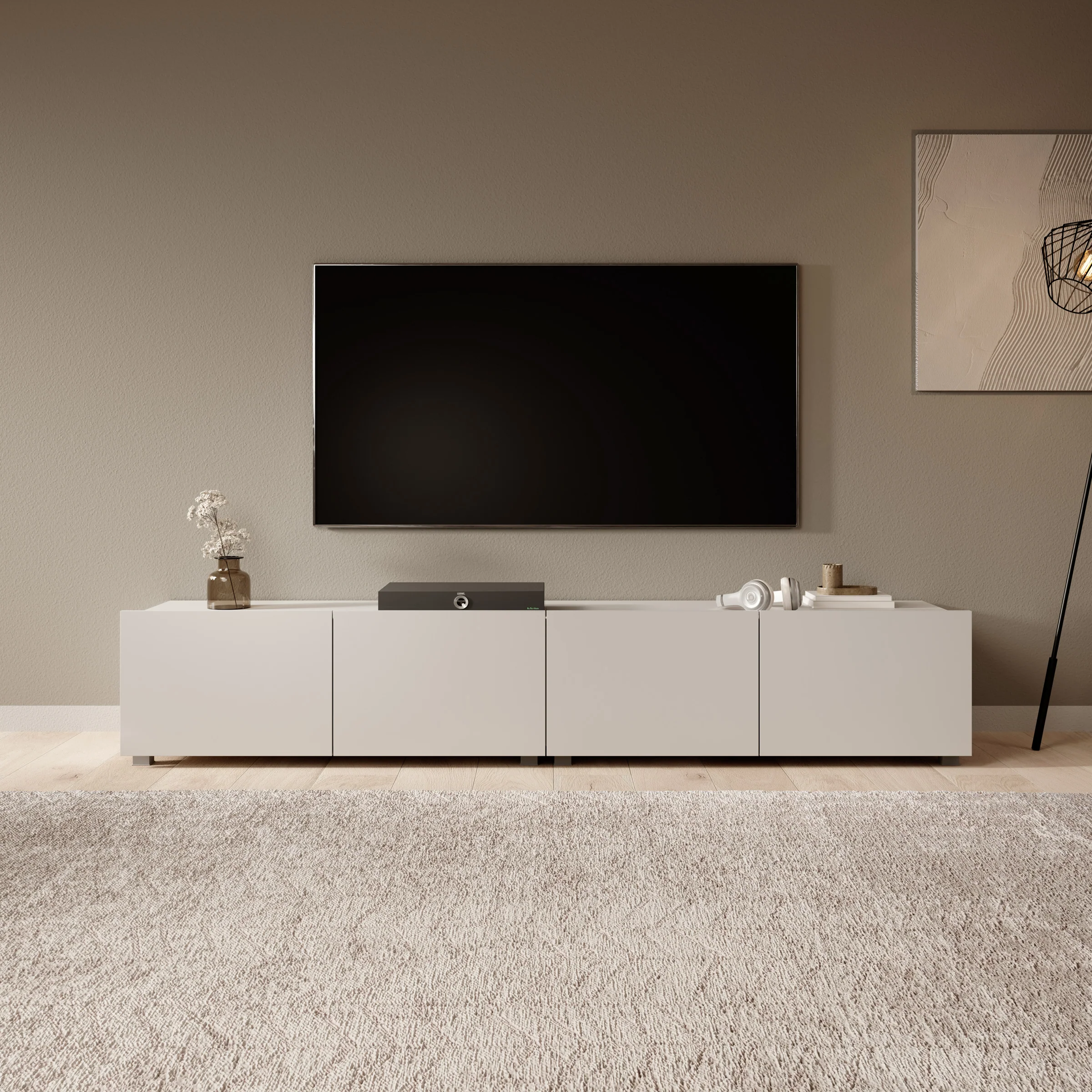Calgary - TV-Meubel met 4 deuren - Beige - 200x43x37 cm - Image 5