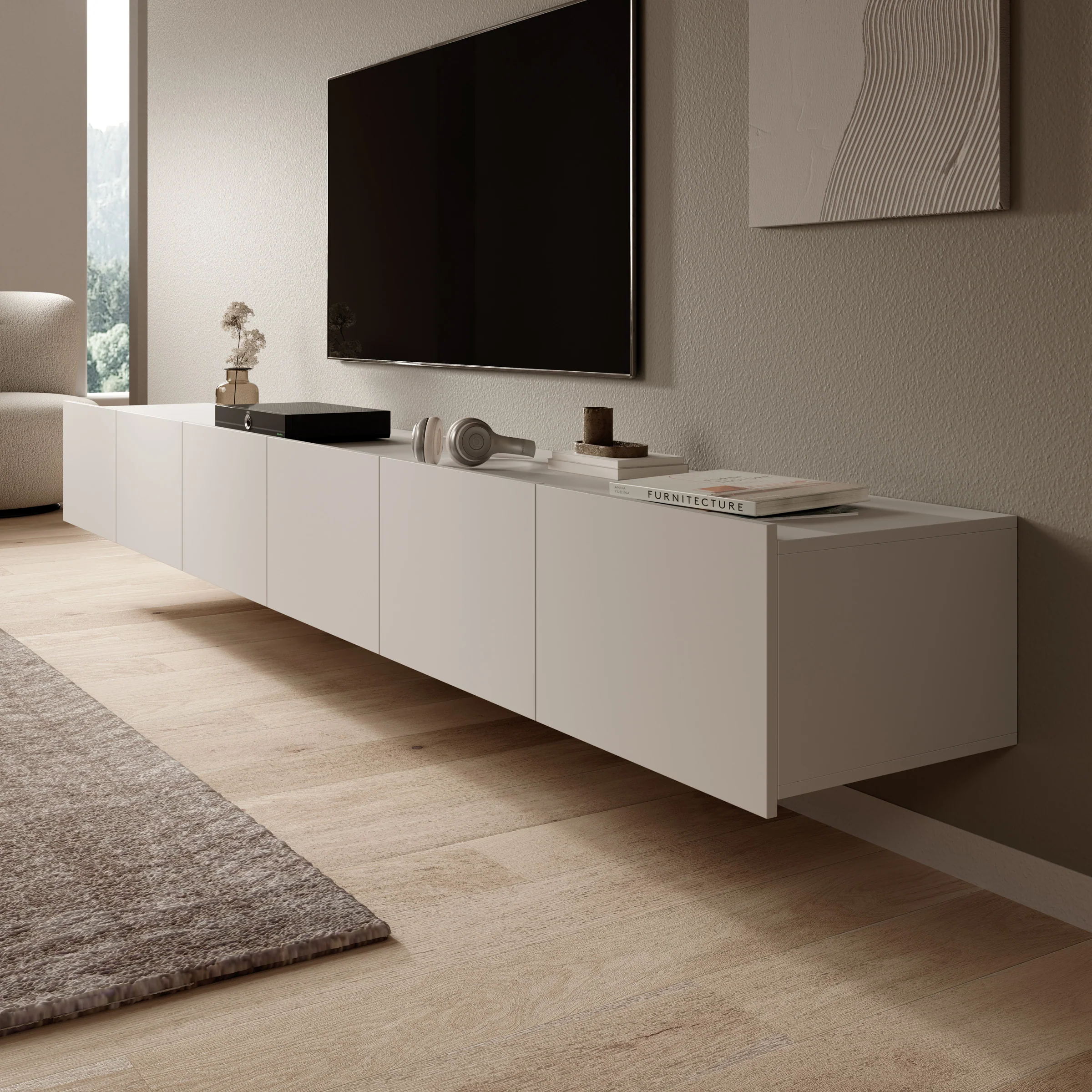 Calgary - TV-Meubel - met 6 deuren - Beige - 300x43x37 cm - Image 6