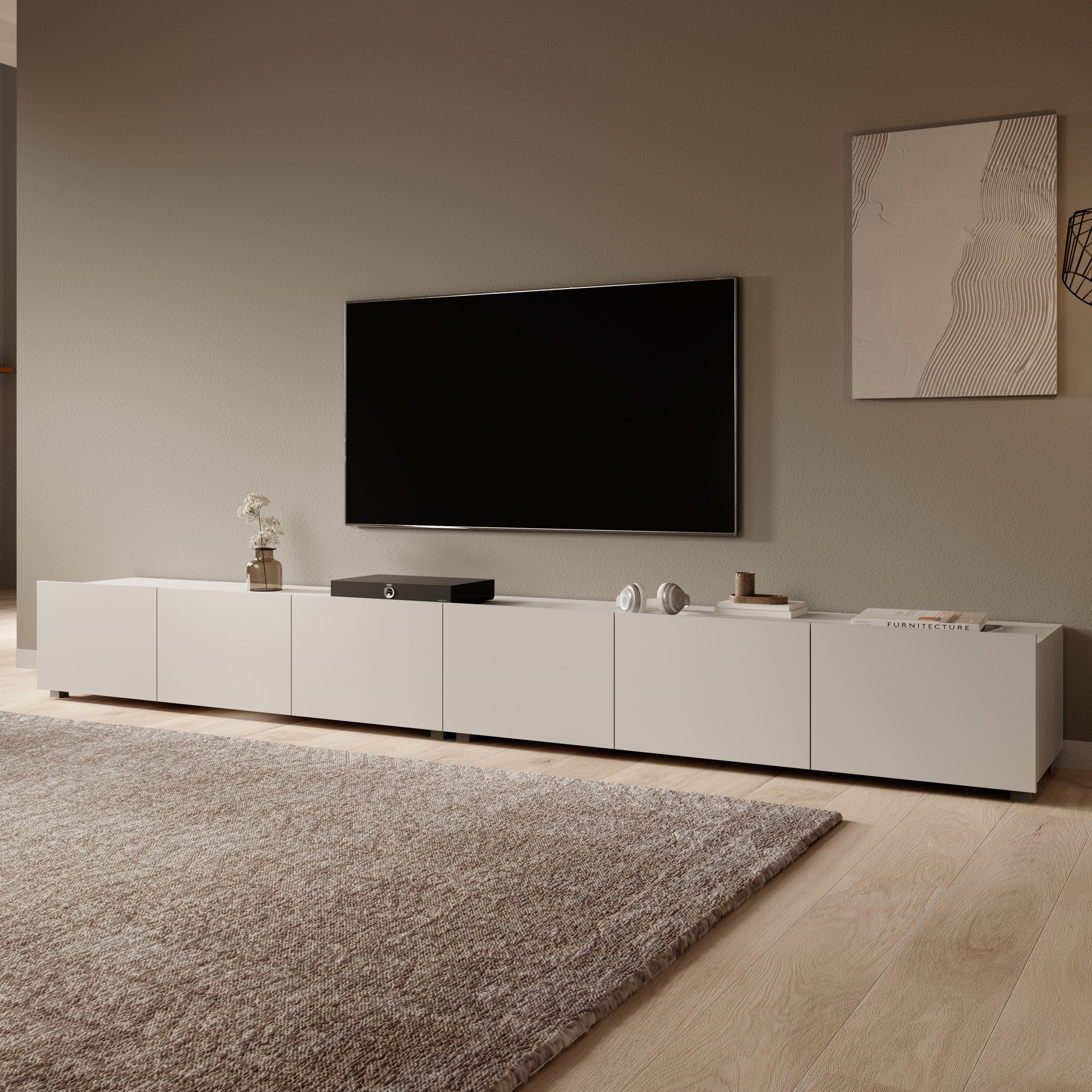 Calgary - TV-Meubel - met 6 deuren - Beige - 300x43x37 cm - Image 8