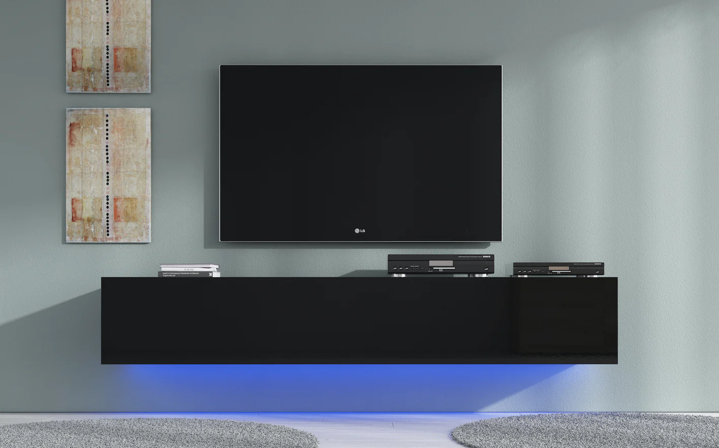 Dario - TV-Meubel met verlichting - Zwart - 180 cm - Image 3