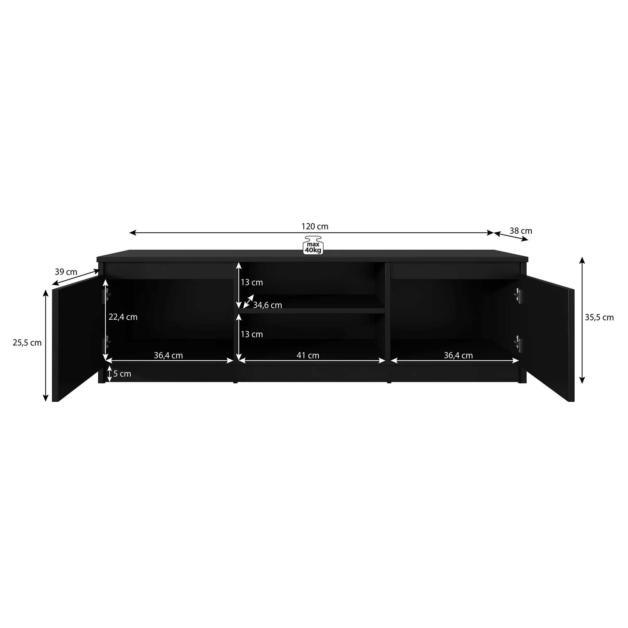 Diaz - TV-Meubel - Beige - 120x38x36 cm - Image 6