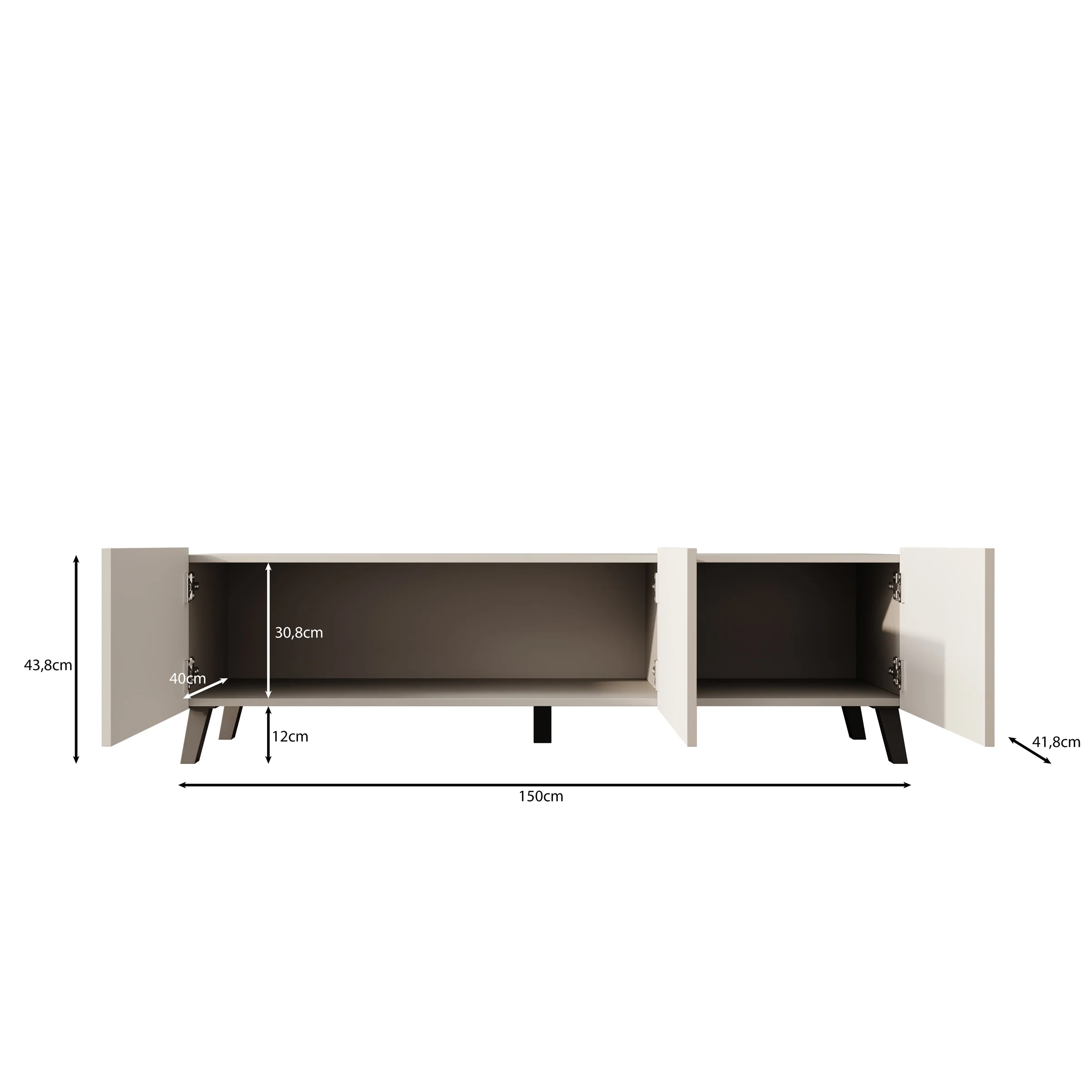 Pepinos 2 - TV-Meubel - Beige - 150x42x44 cm - Image 6