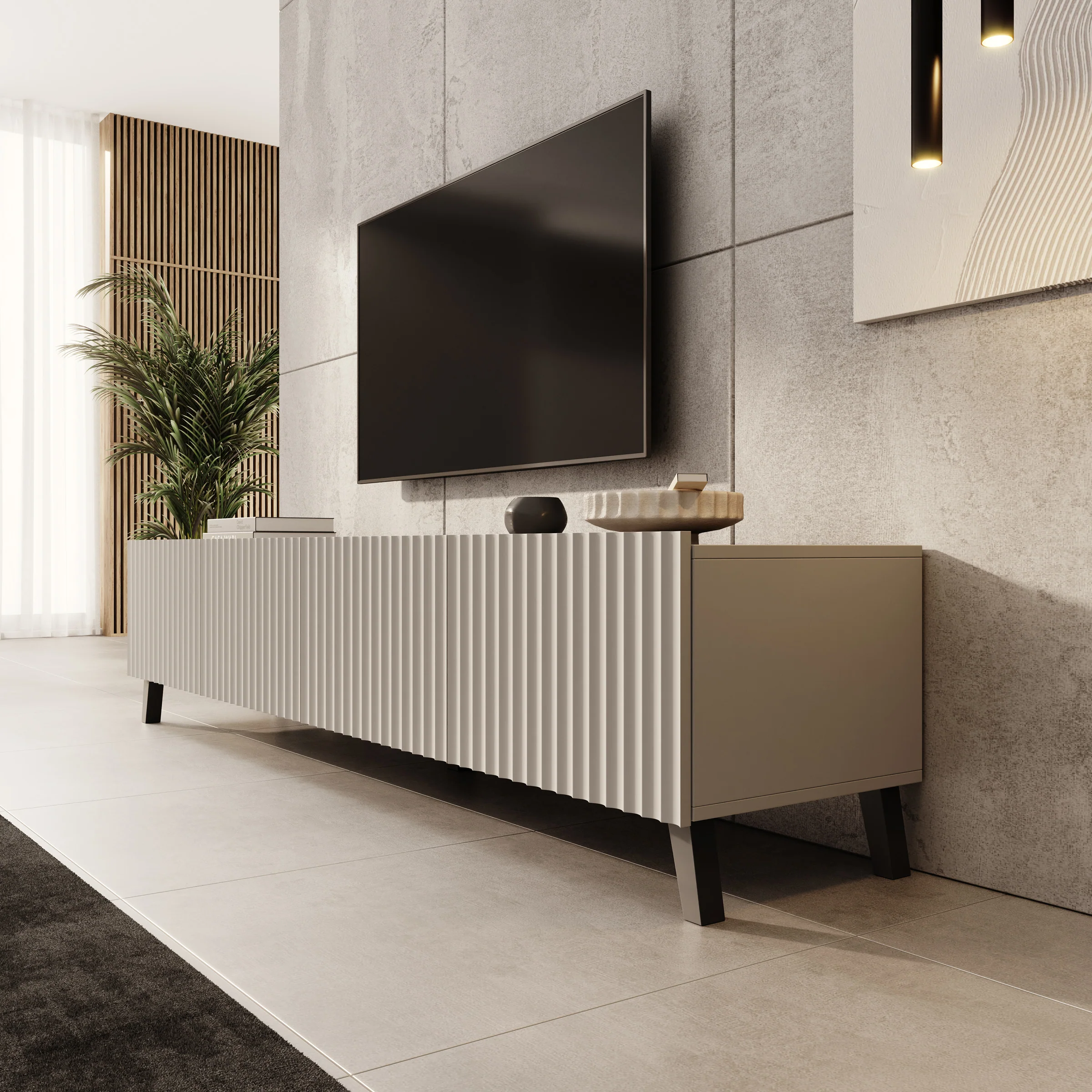 Pepinos 2 - TV-Meubel - Beige - 200x42x44 cm - Image 4