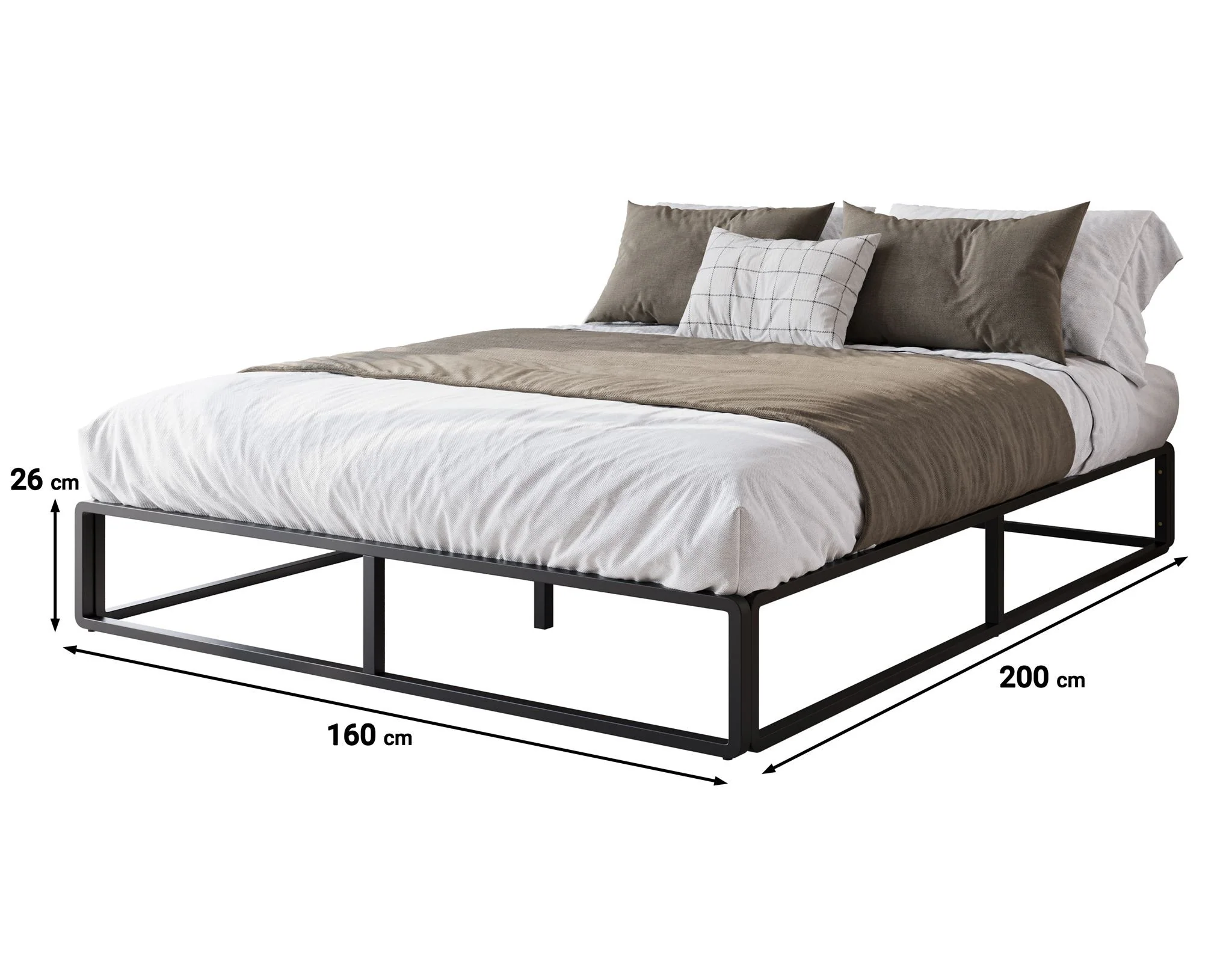 Andrea - Tweepersoonsbed - Metaal zwart - 160x200 cm - Image 3
