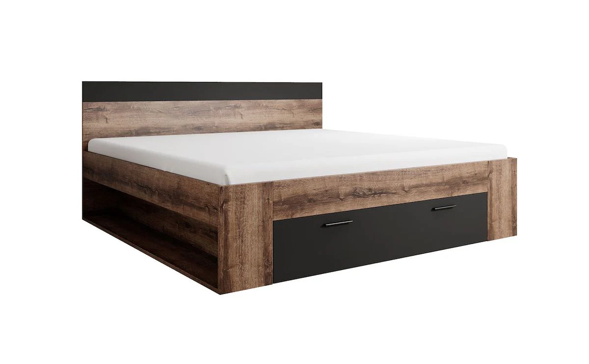 Brown - Tweepersoonsbed - Zwart/Eiken - 160x200 cm - Image 7