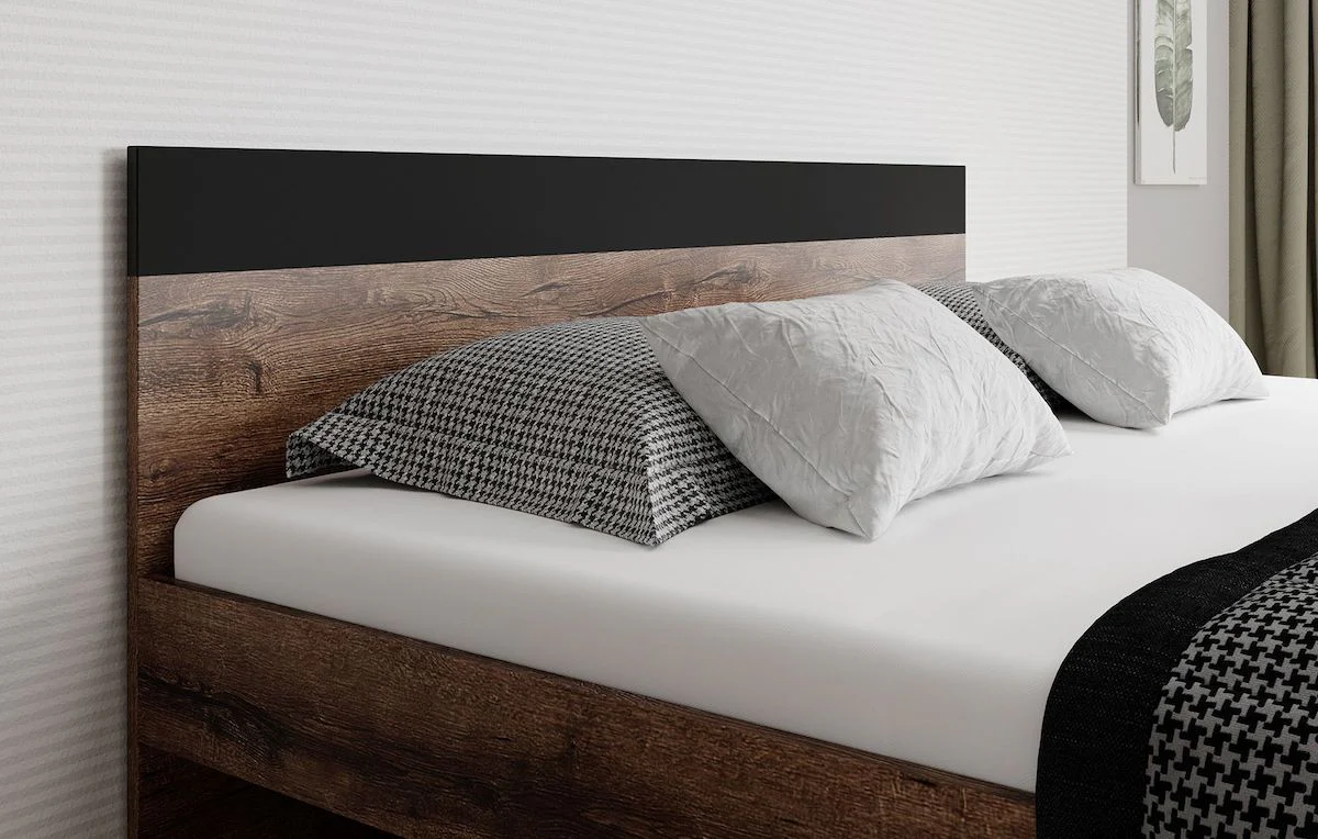 Brown - Tweepersoonsbed - Zwart/Eiken - 180x200 cm - Image 3