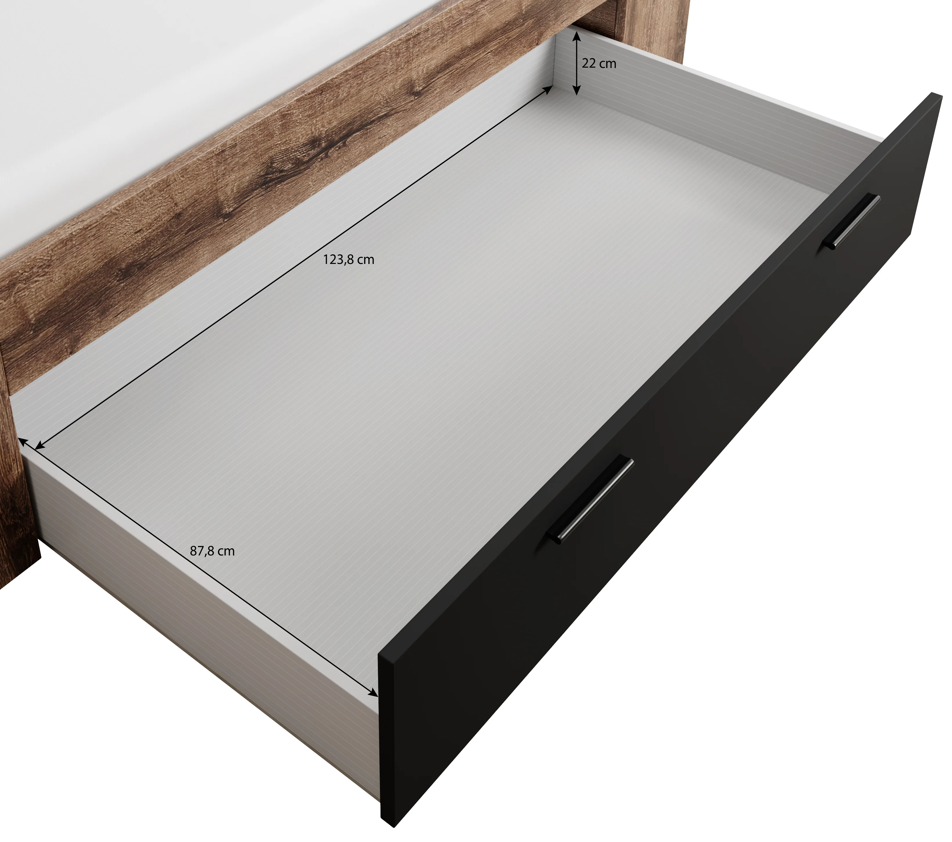 Brown - Tweepersoonsbed - Zwart/Eiken - 180x200 cm - Image 6