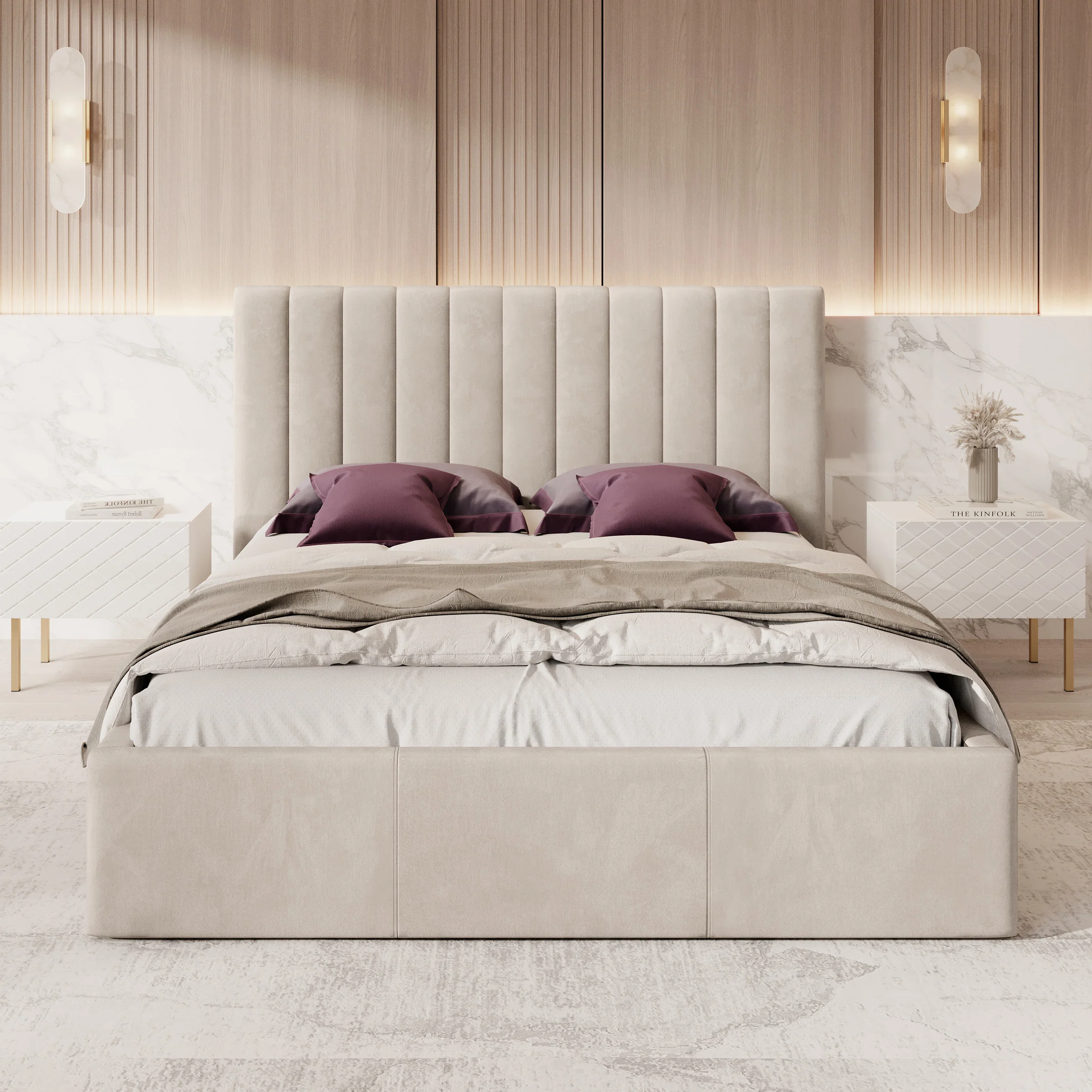 Chief - Tweepersoonsbed - Velvet beige - 160x200 cm - Image 3