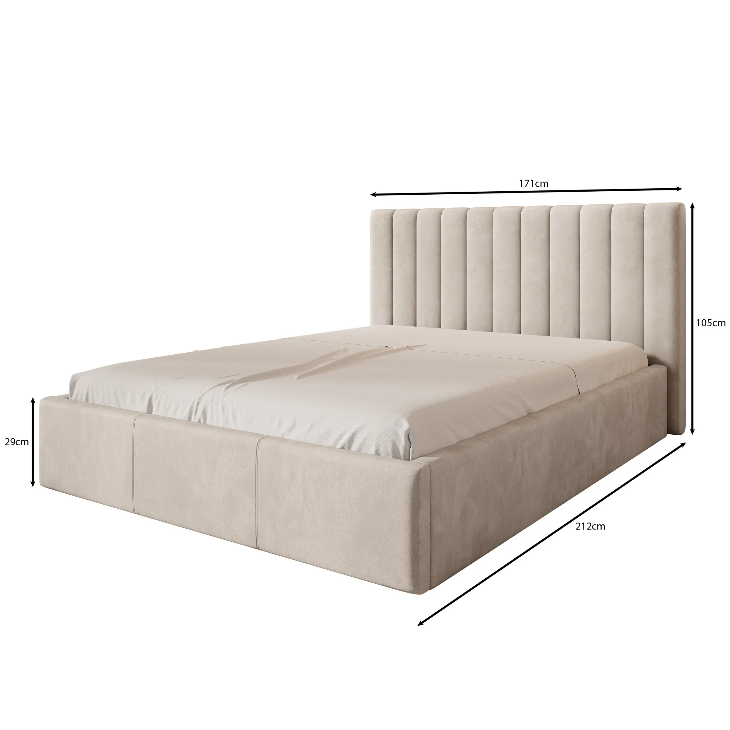 Chief - Tweepersoonsbed - Velvet beige - 160x200 cm - Image 4