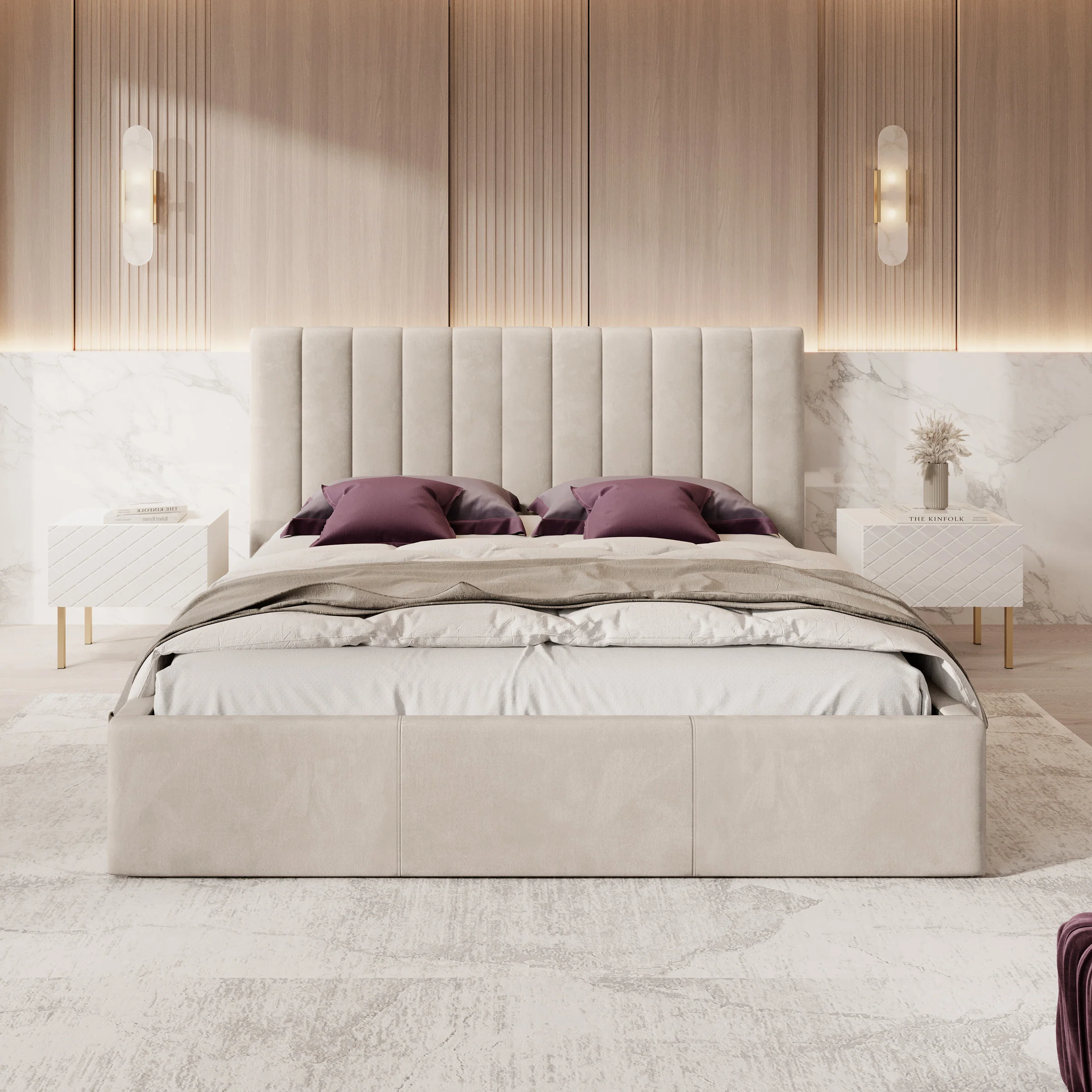 Chief - Tweepersoonsbed - Velvet beige - 180x200 cm - Image 3