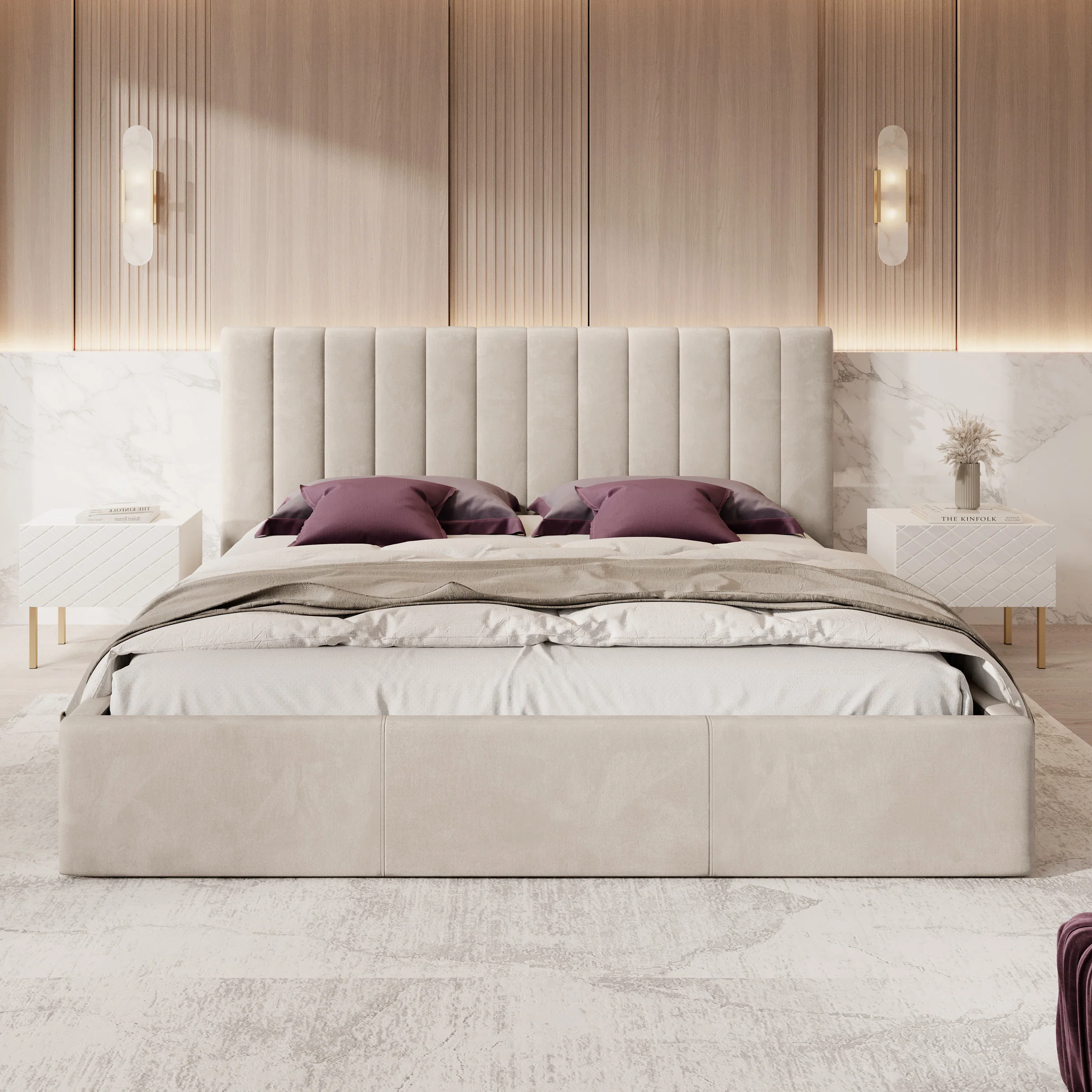 Chief - Tweepersoonsbed - Velvet beige - 200x200 cm - Image 3